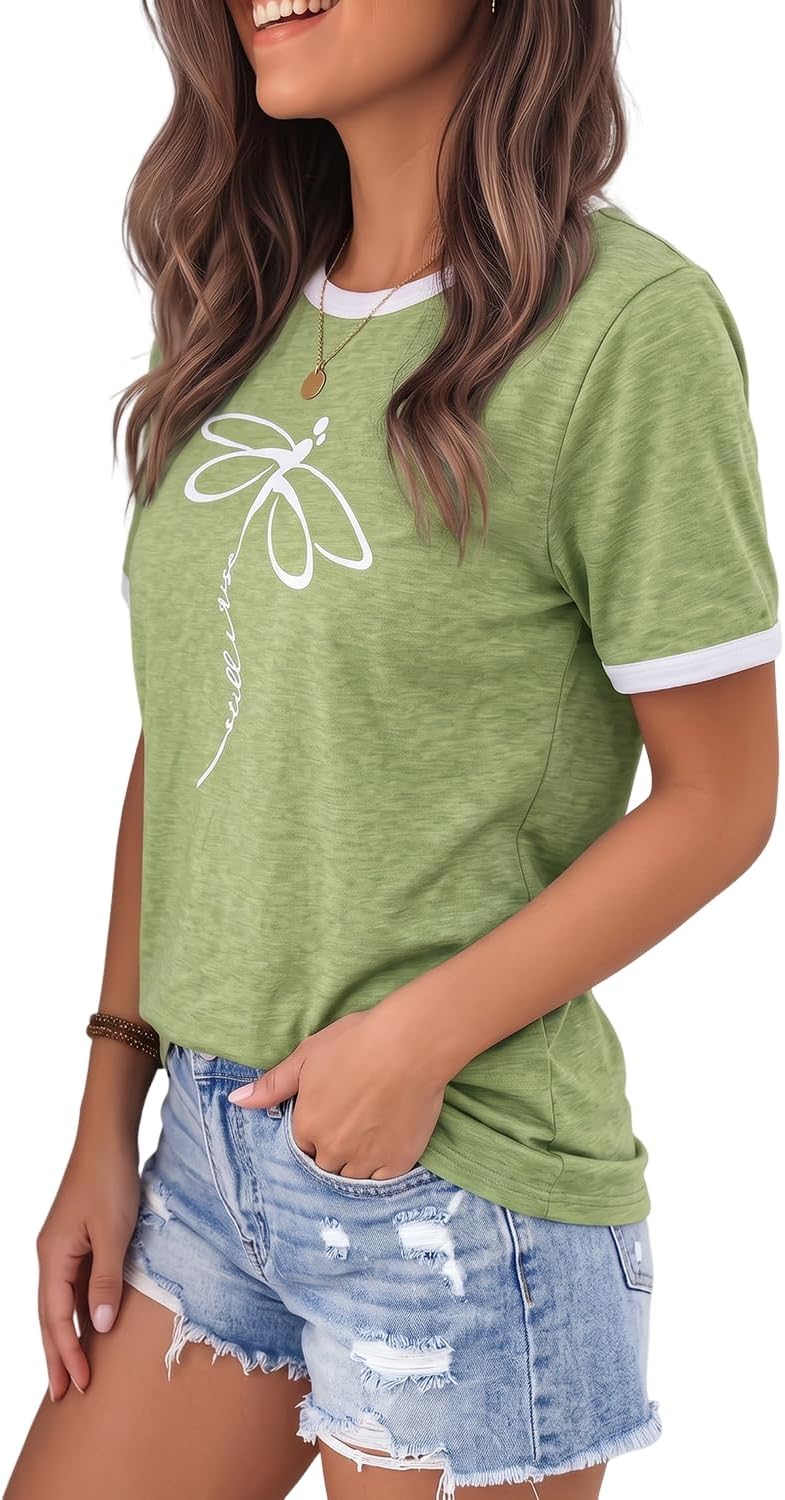 YEXIPO Graphic Tees for Women Short Sleeve Summer Tops Casual Cute T Shirts