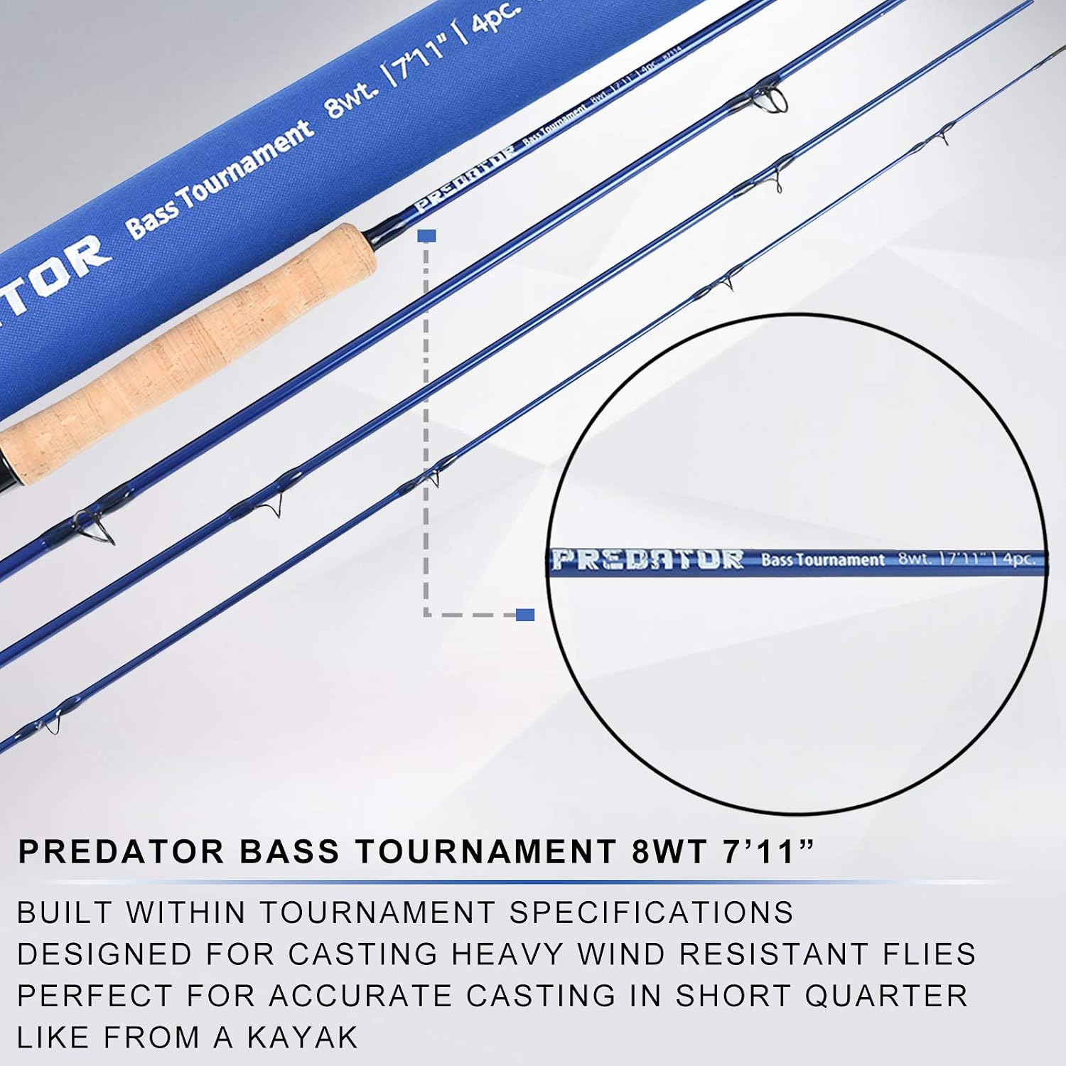 M MAXIMUMCATCH Maxcatch Predator Big Game and Saltwater Fly Fishing Rod: 7'11''/9'/9'2''/10', 4-Piece, 8/9/10/11/12 Weight