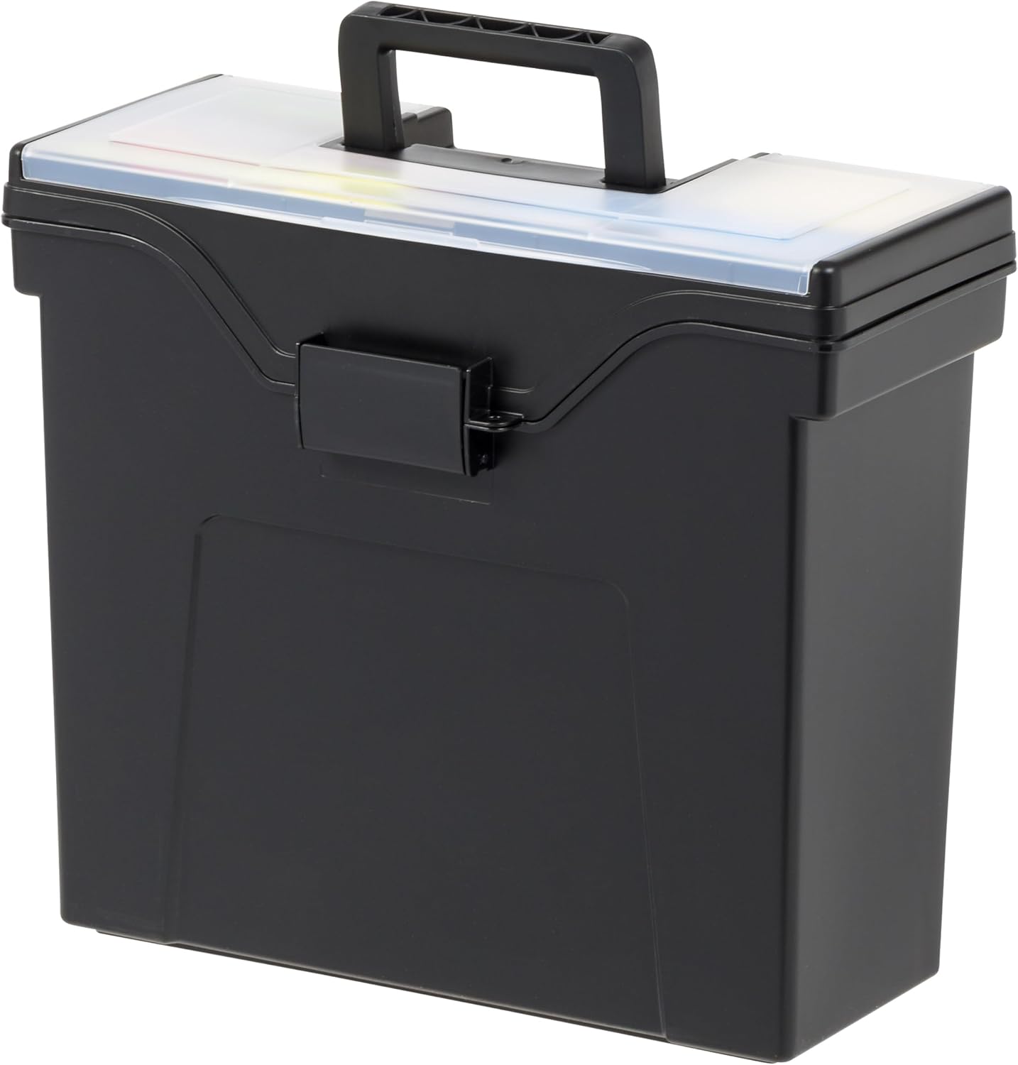 IRIS USA 4-Pack File Box Organizer with Wing Lid Letter/Legal 18 Qt, Clear | Organize letter and legal files, documents and paperwork with a wing lid for quick access and secure storage