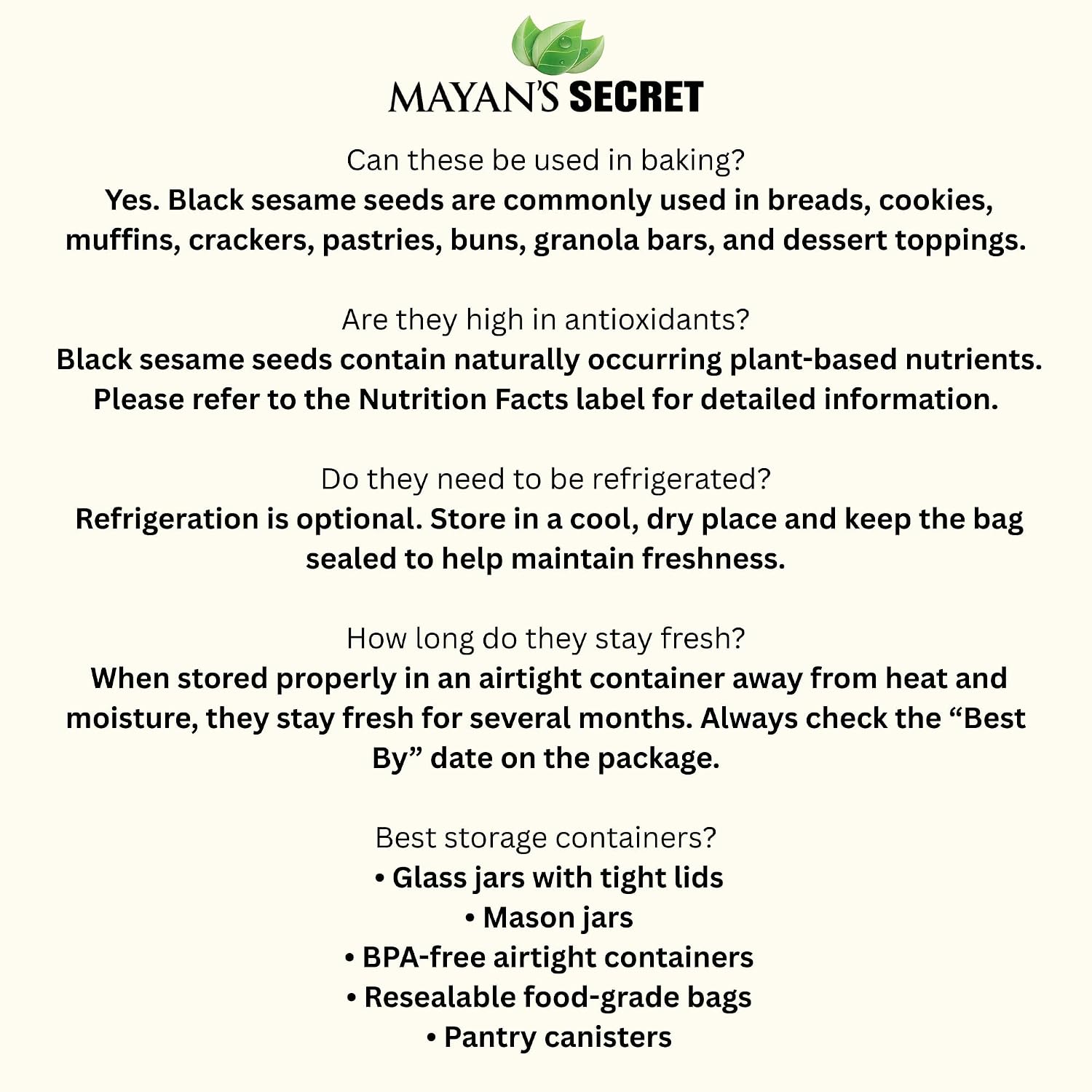 Mayan's Secret - Organic Black Sesame Seeds Raw – USDA Certified, Vegan, Non-GMO