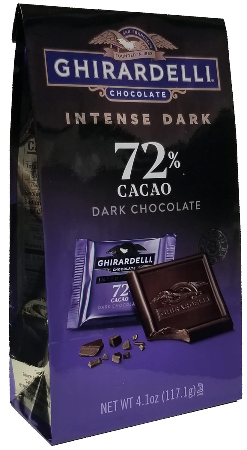 Ghirardelli Twilight Delight Intense Dark 72% Cacao Squares, 4.87 Oz, Pack of 2