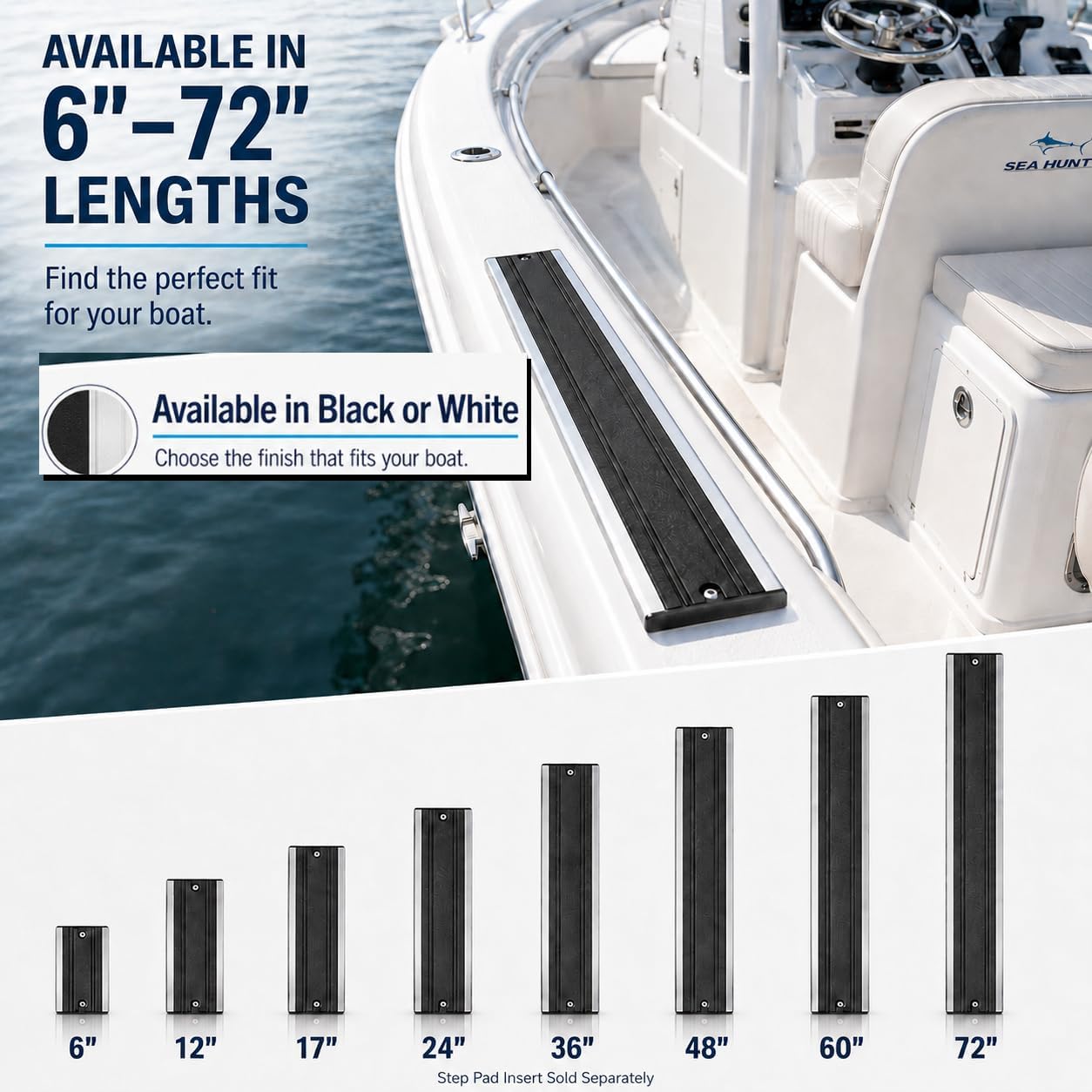 Bert's Custom Tackle 6" Boat Track System Mounting Track, Buff Brite