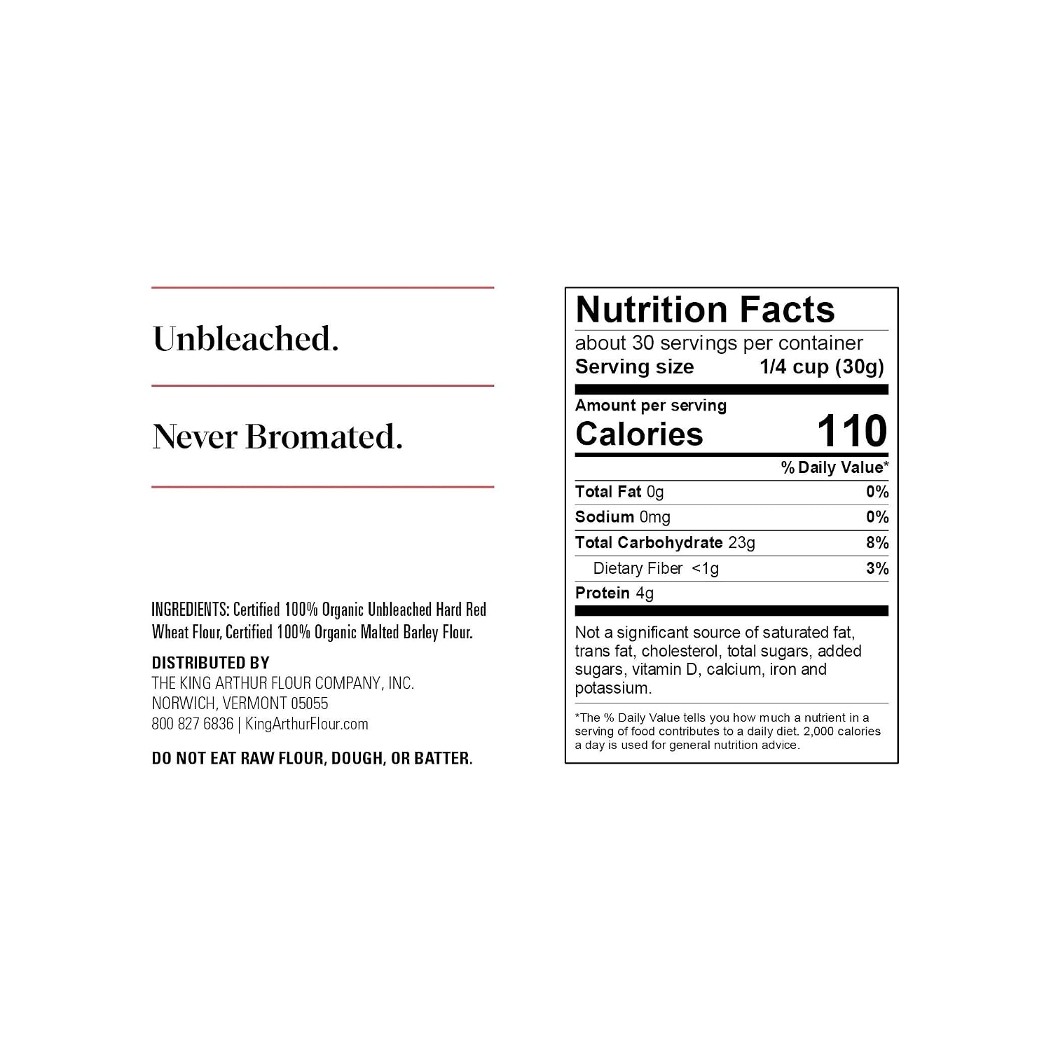 King Arthur Flour Organic Unbleached All Purpose Flour - 2 lbs