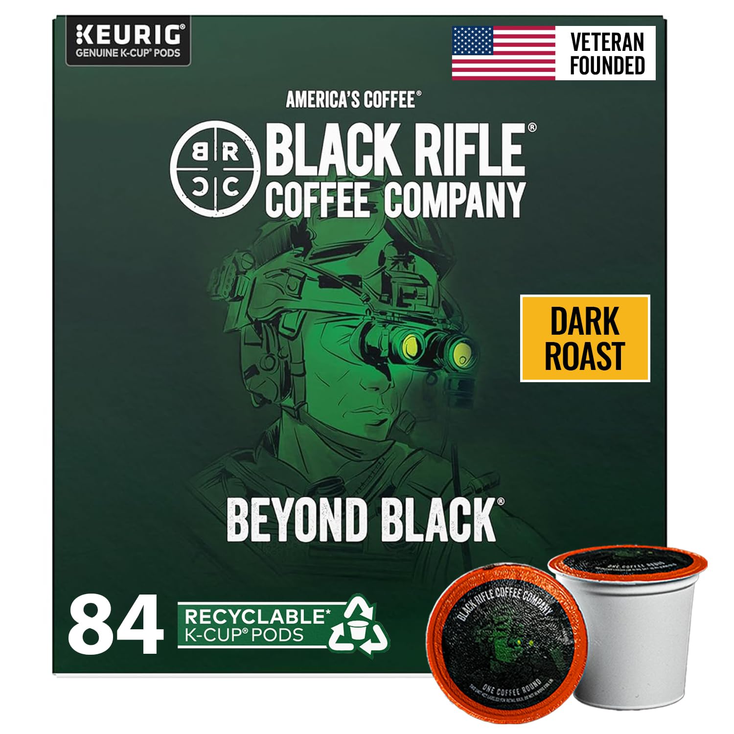 Black Rifle Coffee Dark Roast K Cup Coffee Beyond Black 32 Count
