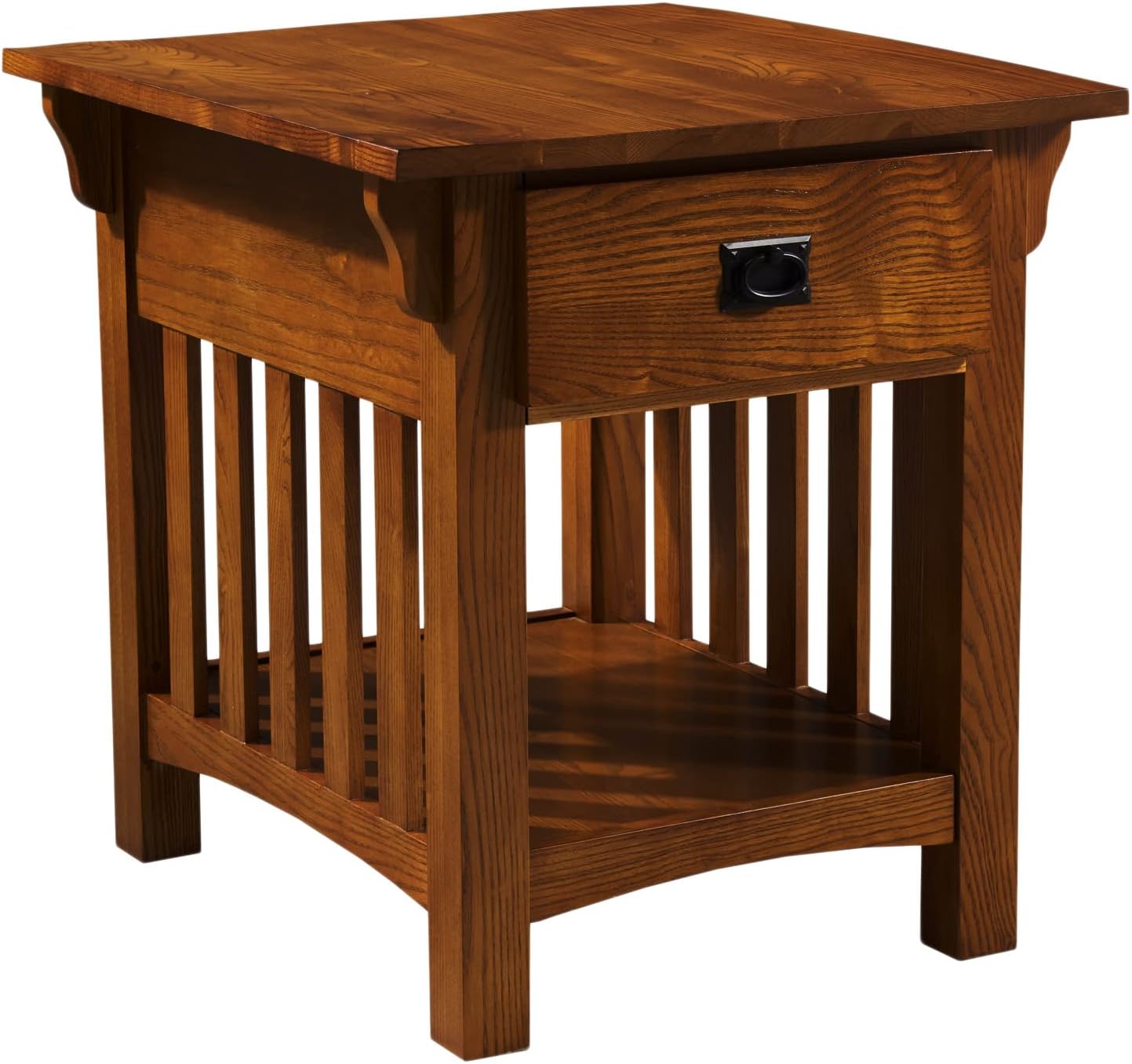 Leick Home Shield Wedge End Table, 21", Glazed Auburn
