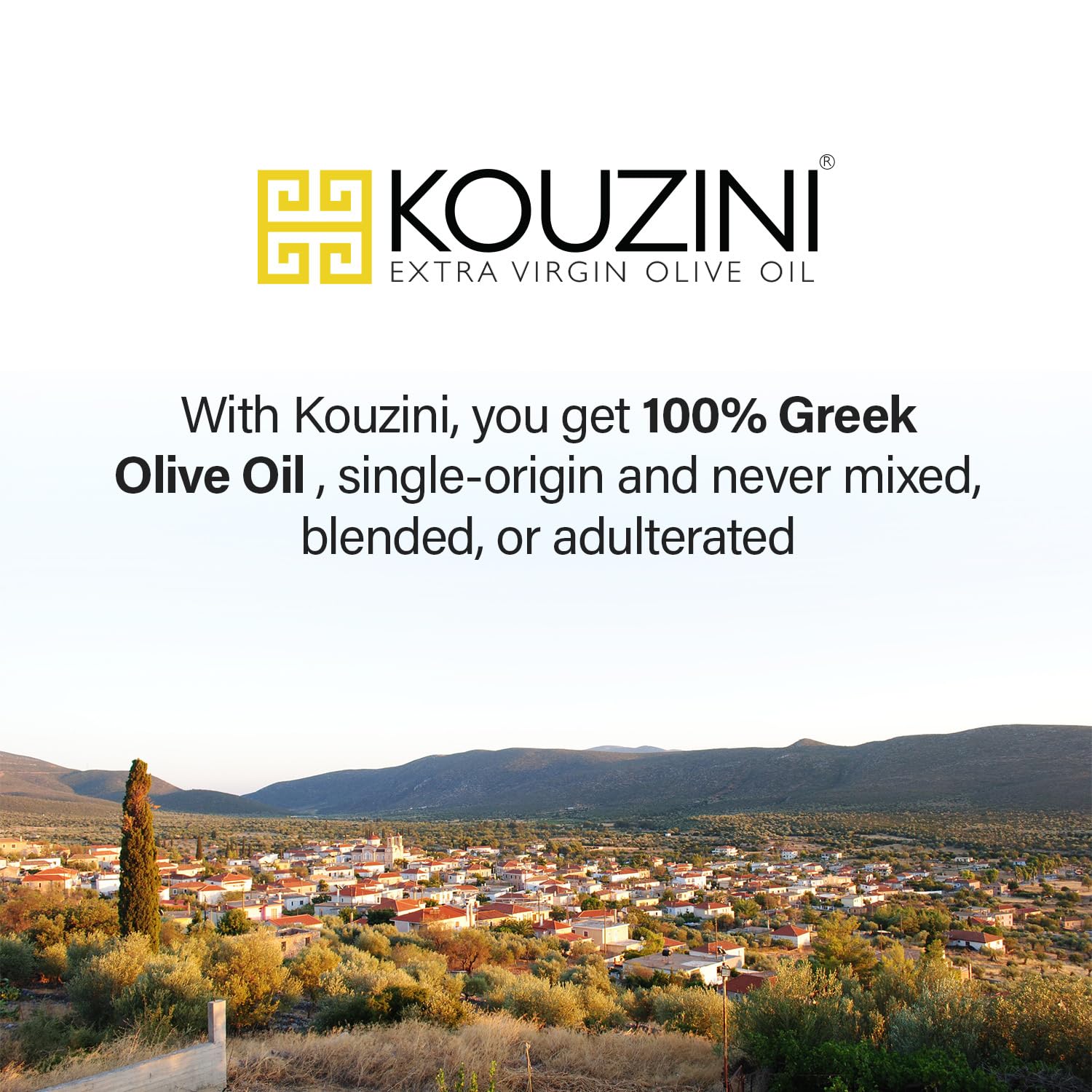 Kouzini Greek Premium Extra Virgin Olive Oil, Cold Pressed, Single Origin, Rich Flavor & Aroma, 500ml