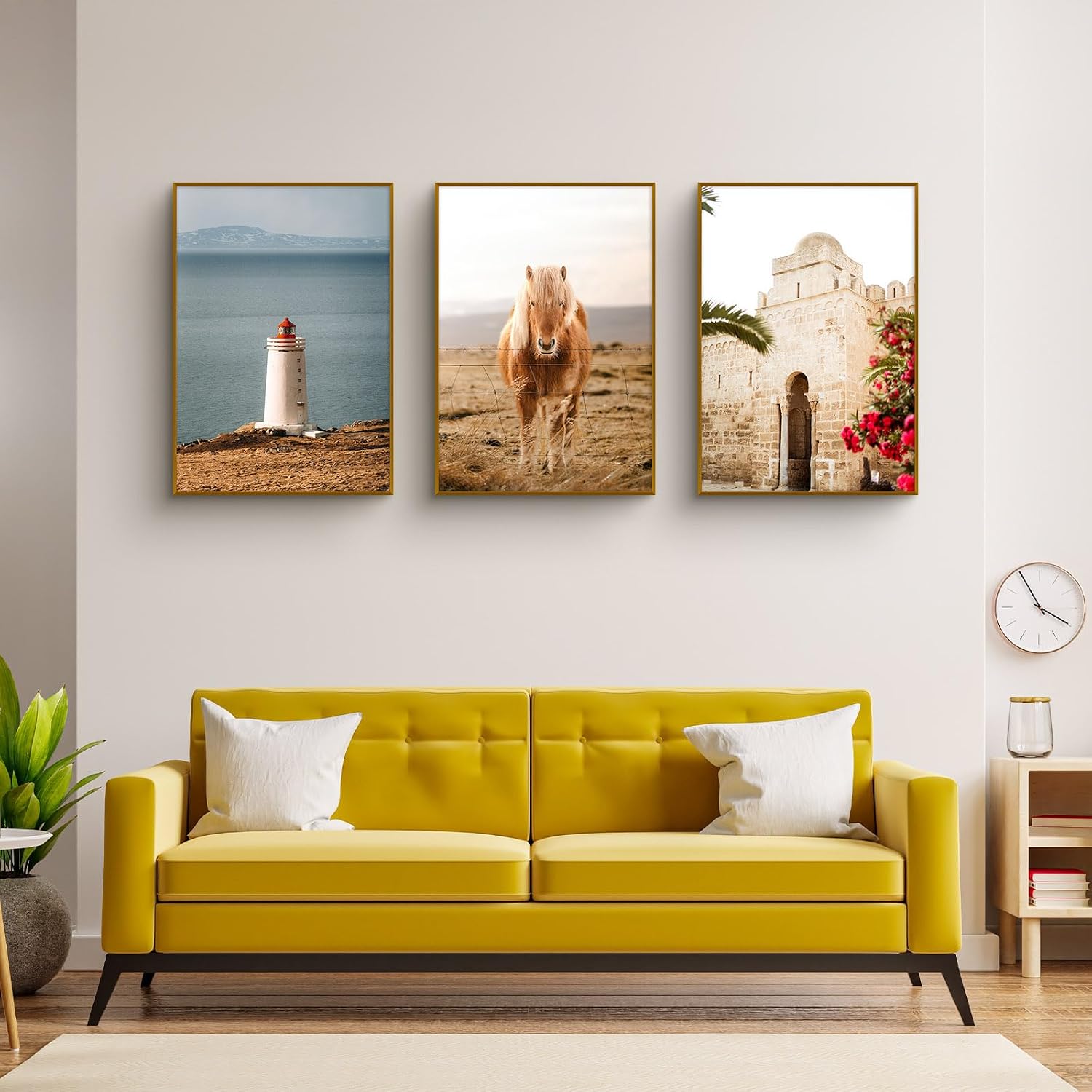 Golden State Art 3 Pack 12x12 Black Aluminum Frames, Real Glass Fronts