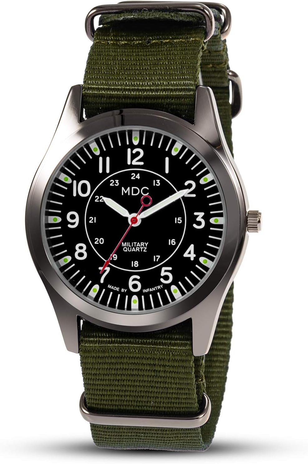 Infantry MDC Mens Military Field Watch, Japanese Quartz, Slip-Thru Nylon