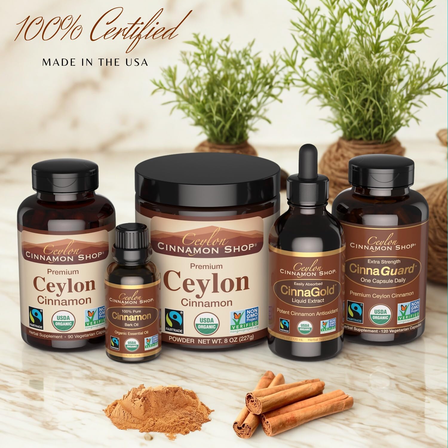Organic Ceylon Cinnamon Powder, USDA Certified Spice - 8 ounces | Premium Grade True Cinnamon, Sri Lankan Variety, Cinnamomum Verum, All-Natural
