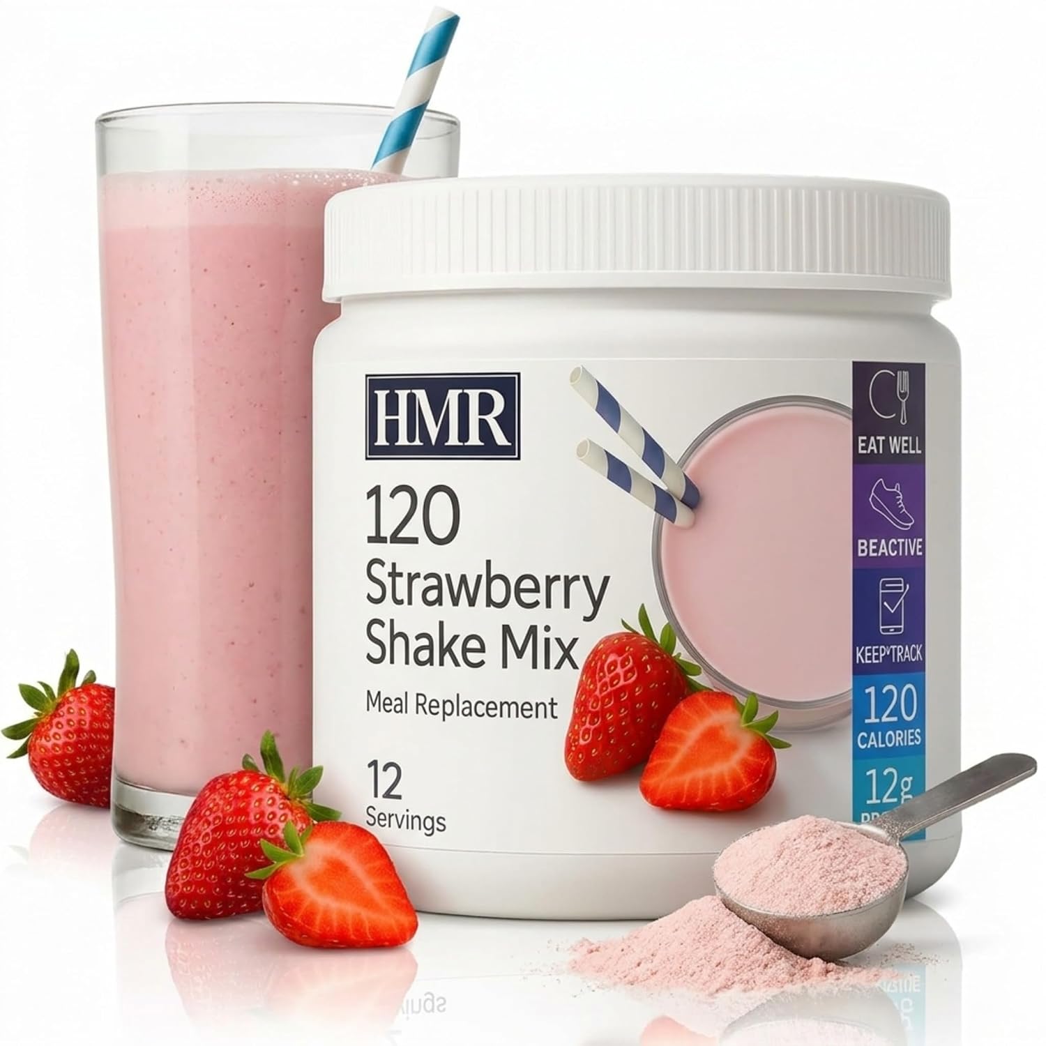 HMR 120 Vanilla Meal Replacement Shake Powder, 12 Servings | Meal Replacement Shake – Smooth Vanilla Flavor – 120 Shake Powder – 12g Protein – 12 Servings