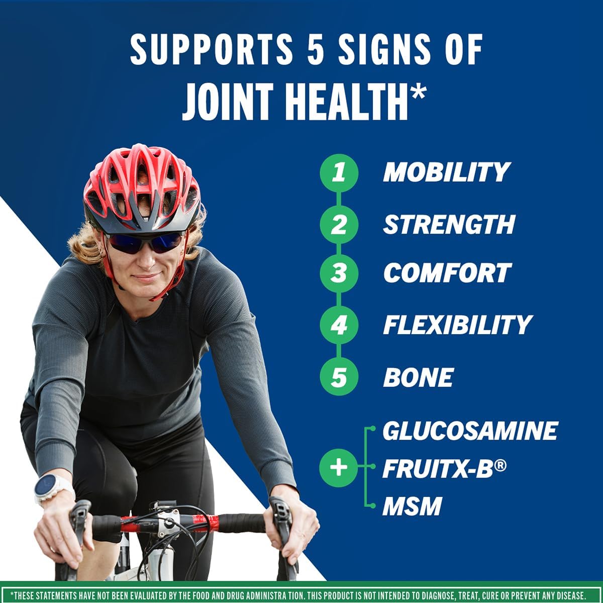 Move Free Advanced Joint Support, Glucosamine, Chondroitin + MSM - 120 ct | Supports Mobility Comfort Strength Flexibility & Bone, 40 Servings, Bone & Joint Support Supplement tablets, Fruitx-B