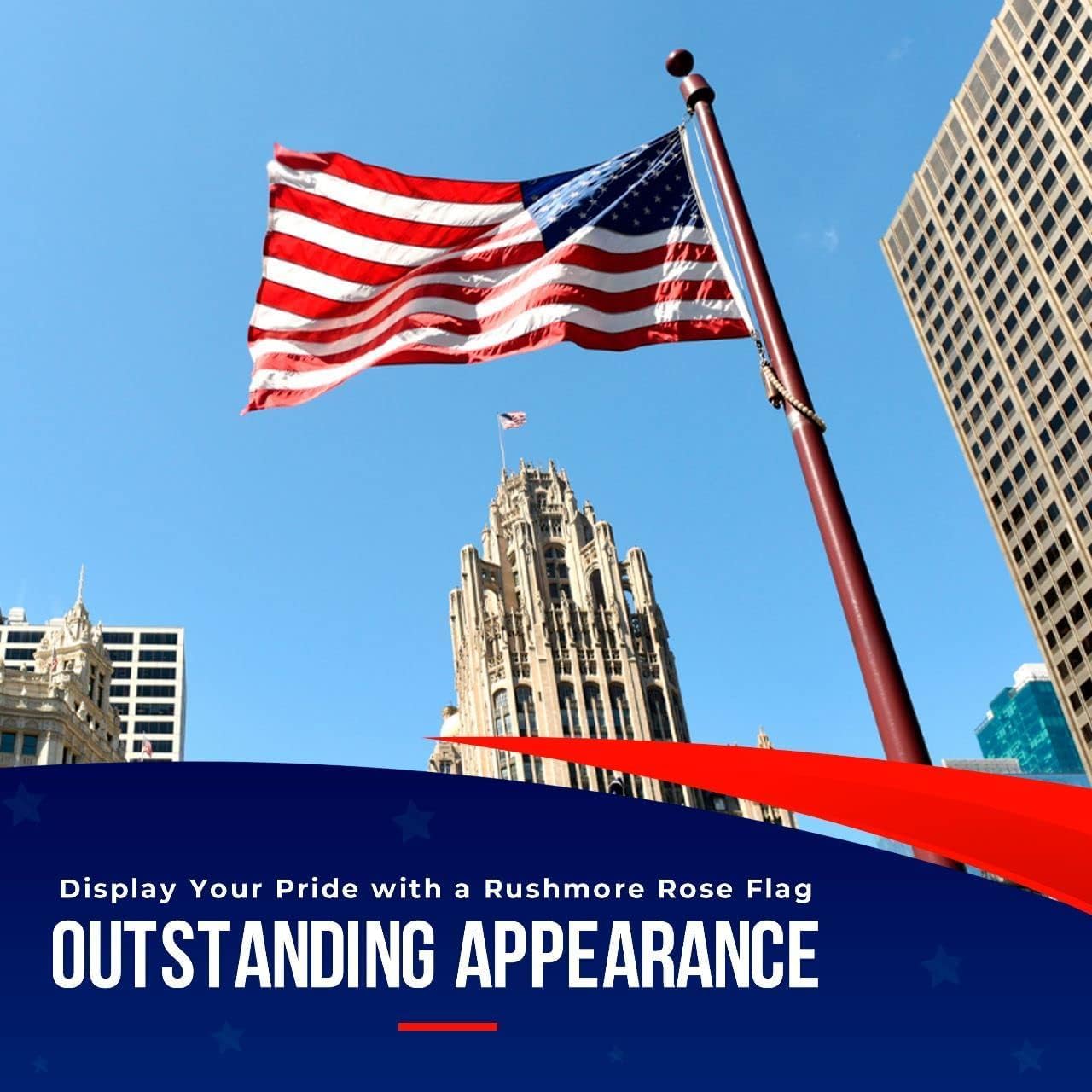 American Flag Made in USA | American Flags for Outside 3X5 | Premium US Flag 3X5 Heavy Duty Outdoor with Embroidered Stars and Sewn Stripes.