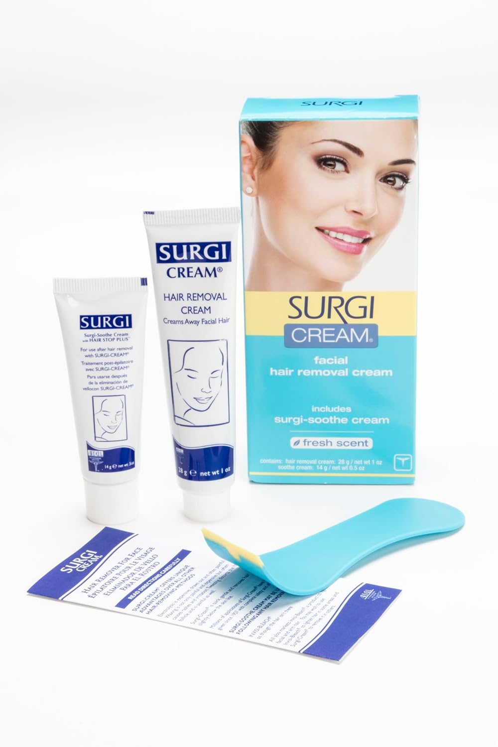 Surgiwax Facial Hair Removal Cream for Women - Hair Remover Cream, At-Home Depilatory for Sensitive Skin, Fresh Scent, 1 Oz