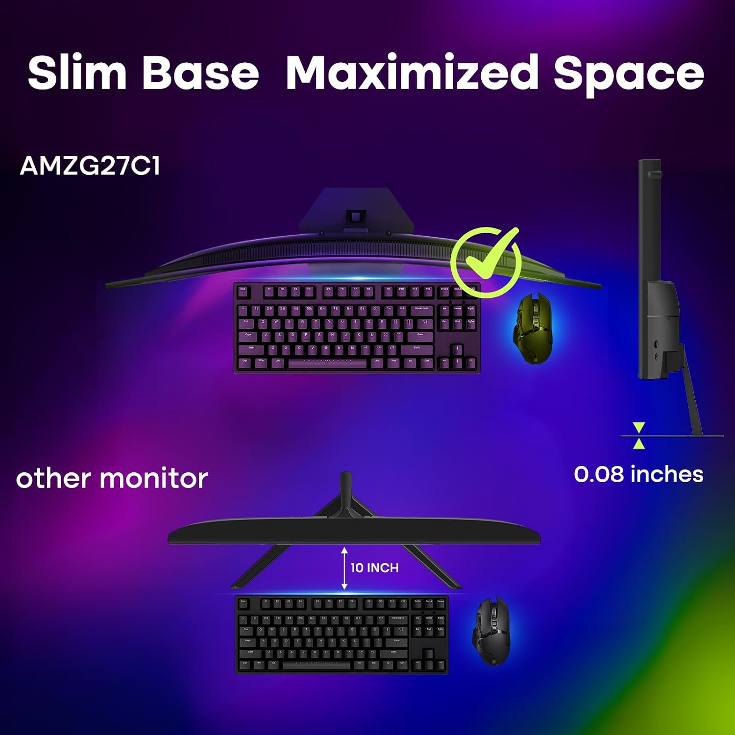 Amzfast 34 Inch Curved Monitor 240Hz UWQHD (3440x1440) Gaming Monitor, 1ms G-SYNC Compatible, 1500R, PIP/PBP, HDR400, 96% DCI-P3, Tilt/Swivel/Height Adjustable, TÜV Rheinland, HDMI 2.1, AMZG34C8 Pro