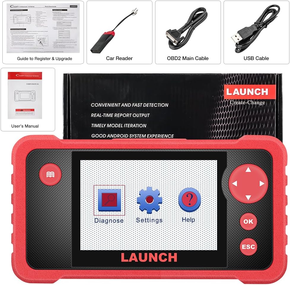Launch CRP123 OBD2 Scanner 2024 Newest Elite Code Reader Engine/ABS/SRS/Transmission Car Diagnostic Tool, ABS Code Reader, SRS Scan Tool