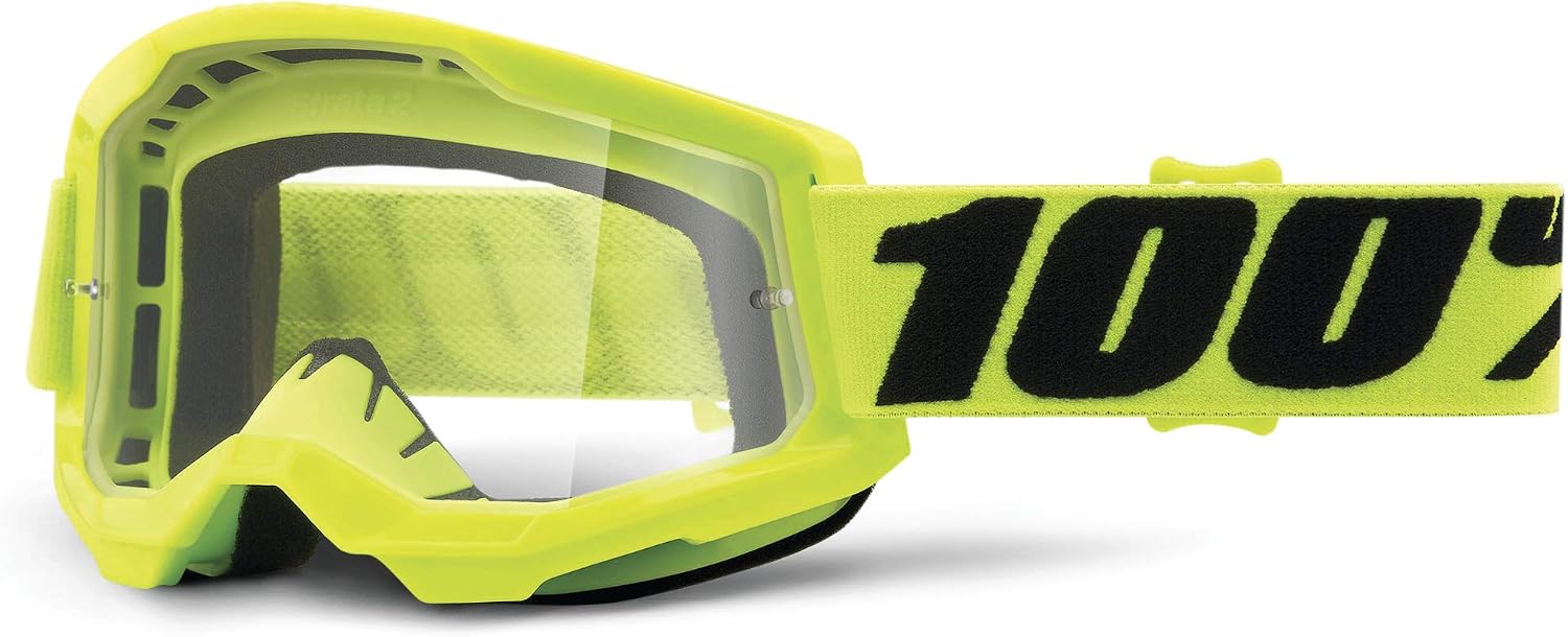 100% STRATA 2 Goggles - Sports Goggles for Motocross & Mountain Biking - Eyewear for Bike Riders - Motocross Eyewear for Men