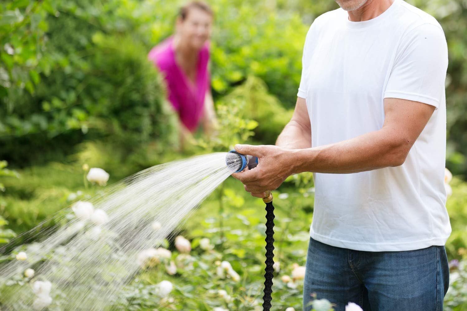 INNAV8 Garden Hose Nozzle Heavy Duty, Water Hose Sprayer Nozzle for Outdoor | THUMB CONTROL On Off Valve for Easy Water Control
