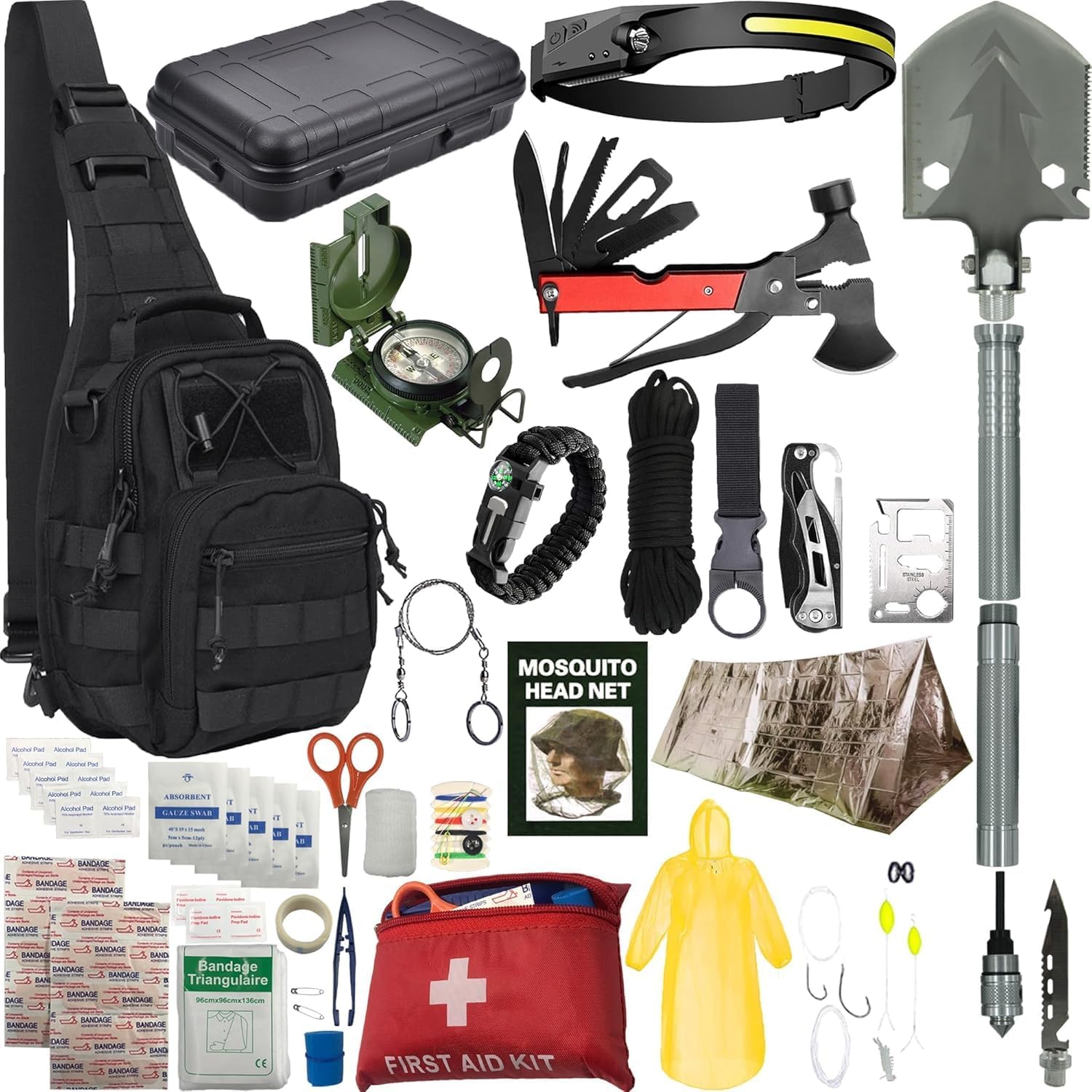 Survival Kit with Emergency Gear for Camping, Hiking & Outdoor Survival