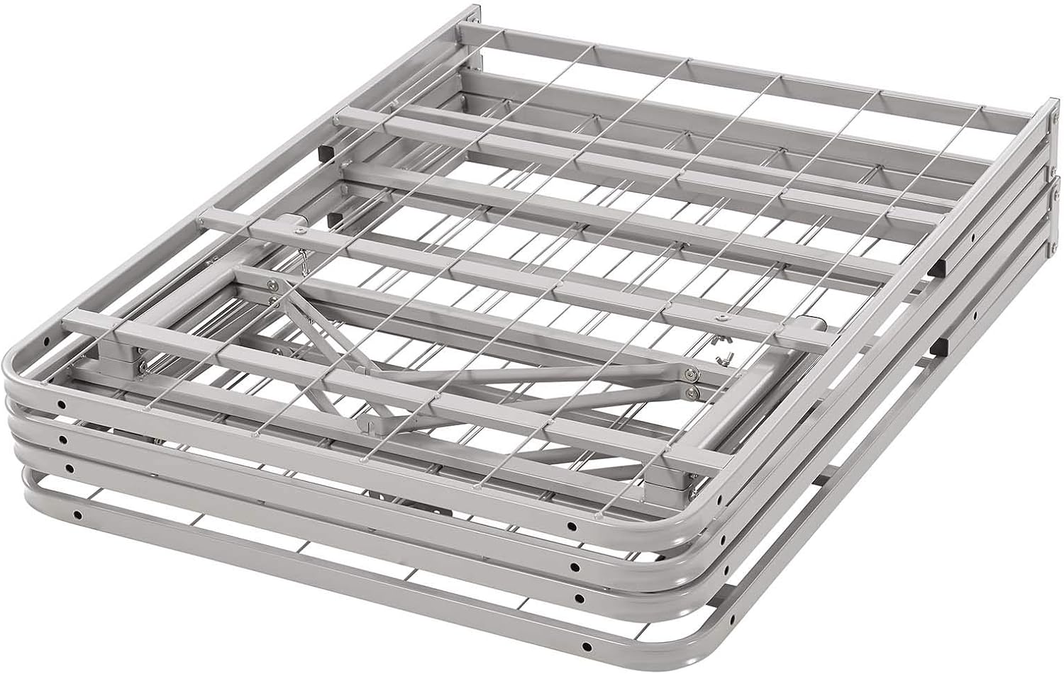 Modway Horizon Queen Bed Frame In Gray - Replaces Box Spring - Folding Metal Mattress Bed Frame