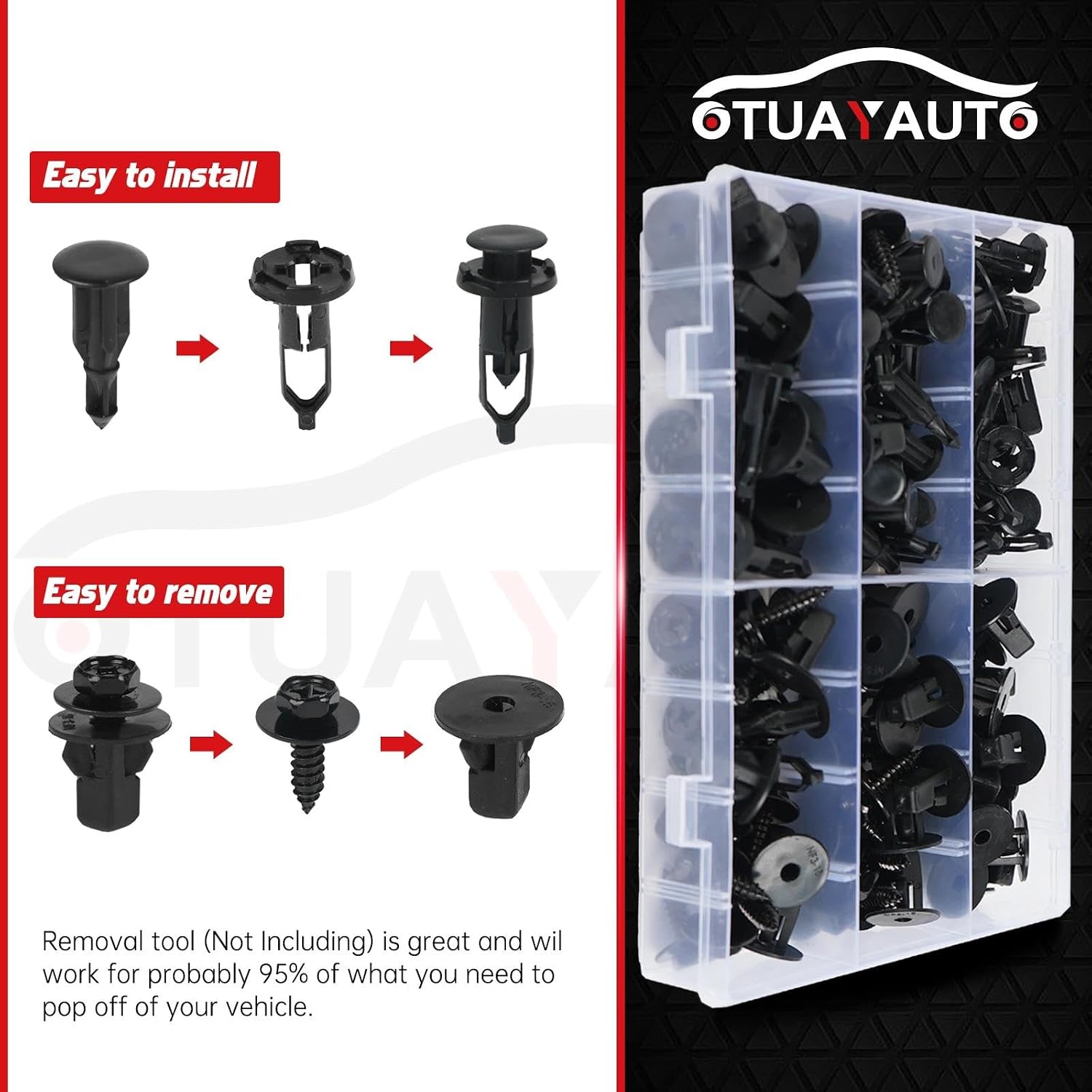 OTUAYAUTO 245 PCS Fender Clips Car Clips Bumper Plastic Rivets