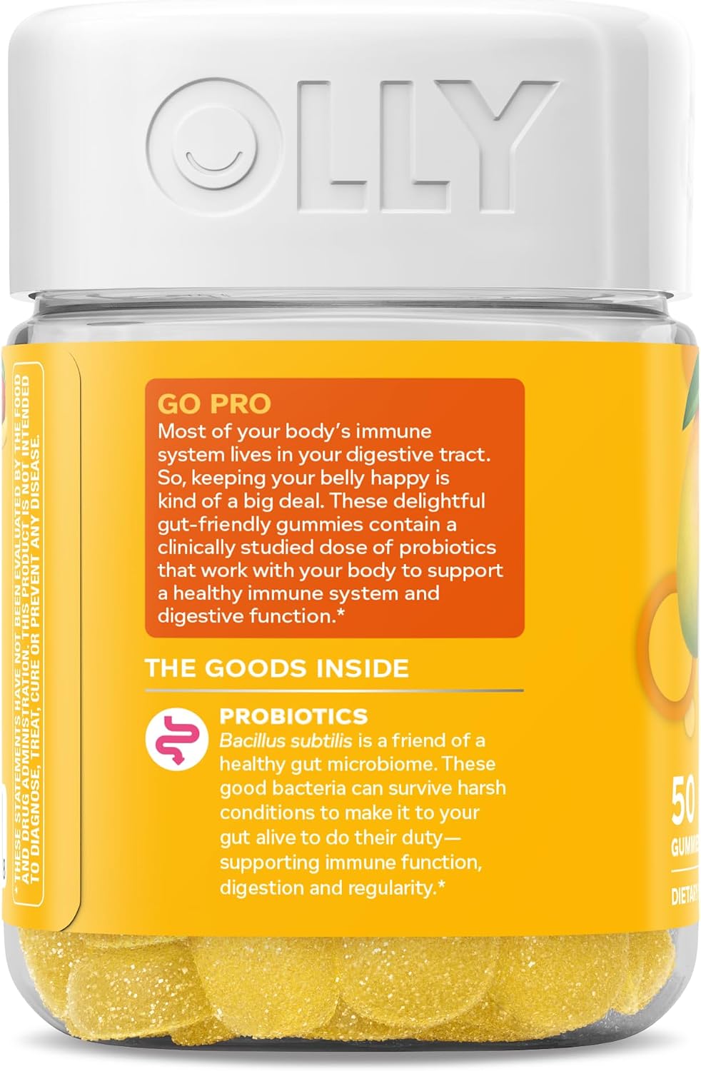 OLLY Probiotic Gummy, Immune System & Digestive Support*, Mango - 50 Count