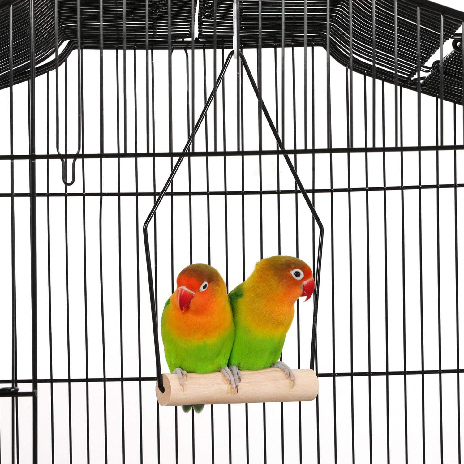 Yaheetech 64'' Open Top Bird Cage for Parakeets & Cockatiels, Black | Detachable Rolling Stand, Easy-clean Slide Tray, Multi-door Access, 3/8" Bar Spacing, Indoor/Outdoor Use