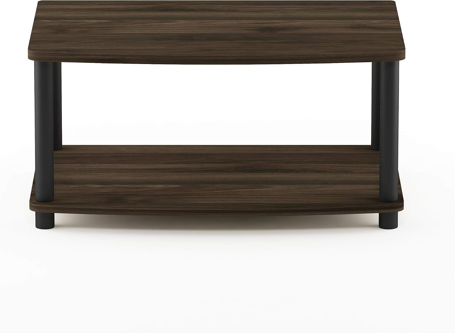 Furinno Turn-N-Tube TV Riser Stand, 2-Tier Small Elevated No Tools TV Stand, TV Console for TV up to 32 inch, 15.8 x 23.8 x 11, for Living Room, Bedroom, French Oak/Black