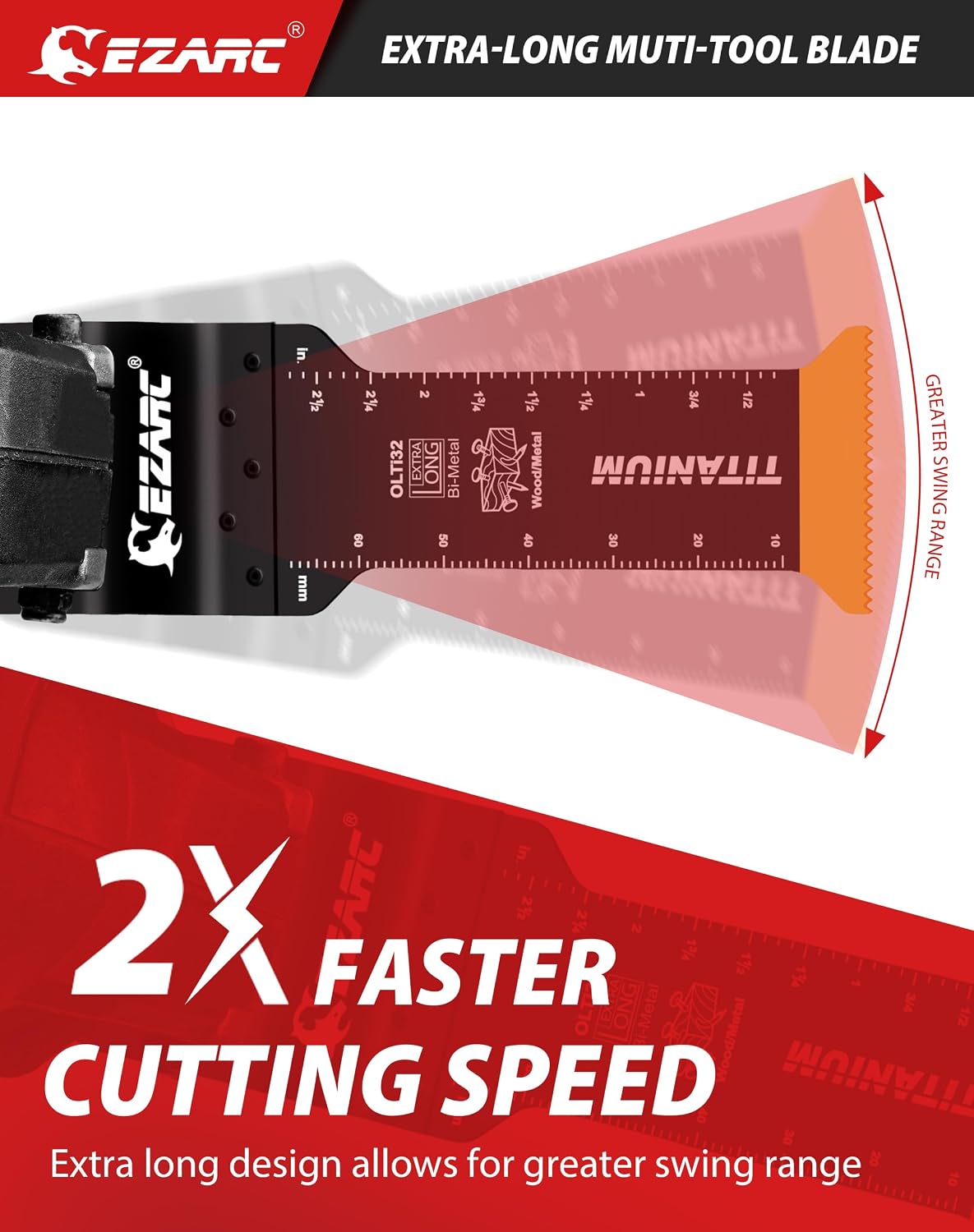 EZARC Titanium Oscillating Tool Blades, Oscillating Multitool Blades for Metal, Wood Nails, Screws Cutting, Plastic, 3 Pack