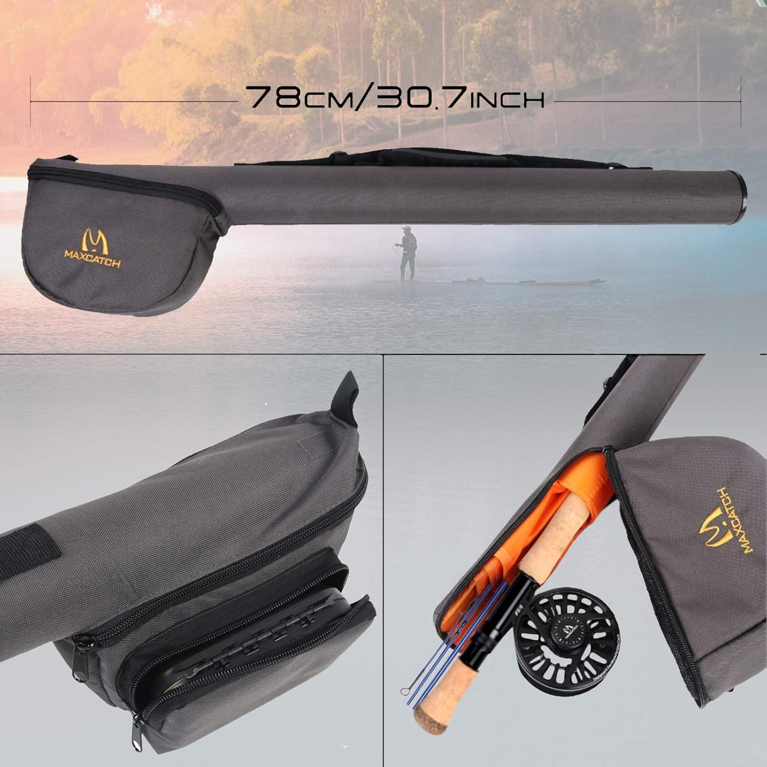 M MAXIMUMCATCH Maxcatch Predator Big Game and Saltwater Fly Fishing Rod: 7'11''/9'/9'2''/10', 4-Piece, 8/9/10/11/12 Weight