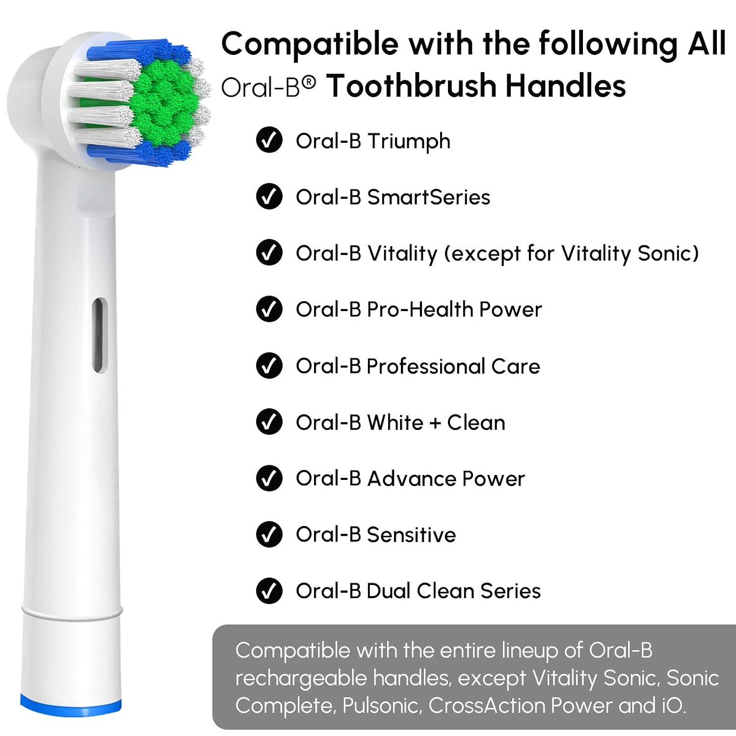 Replacement Toothbrush Heads Compatible with Oral B Braun, 12 Pcs | Professional Electric Toothbrush Brush Heads, Compatible with Oral B Replacement Heads Refill, 7000/Pro 1000/9600/500/3000