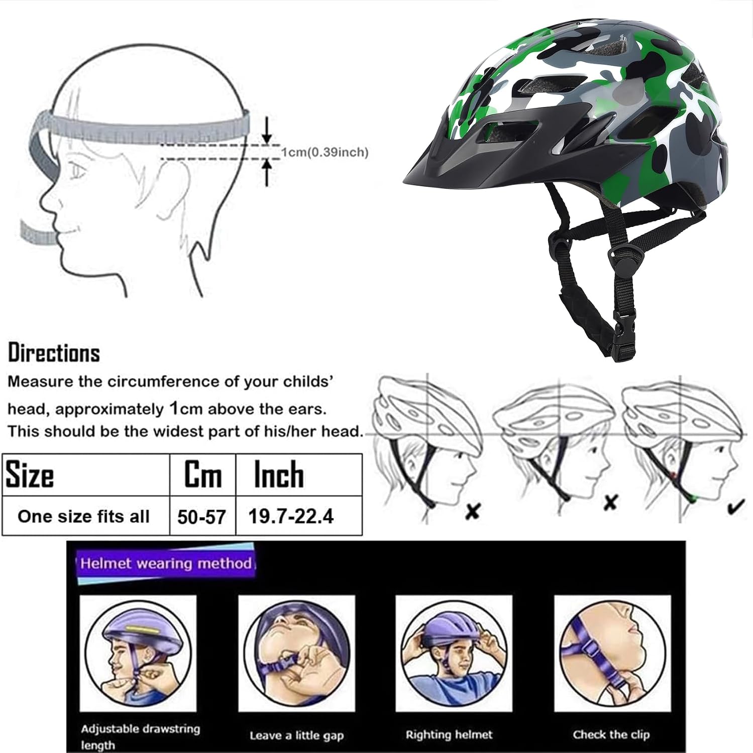 Kids Bike Helmet with LED Light for Youth Teen Toddler Boys Girls