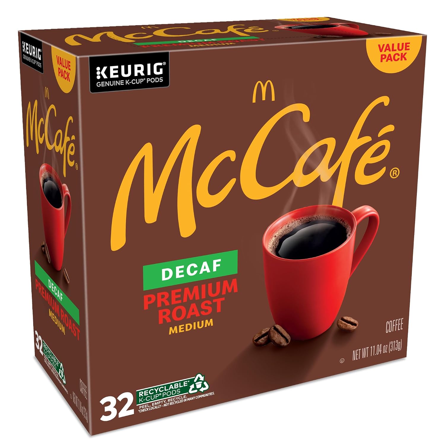 McCafe Premium Roast Decaf Coffee, Single Serve Keurig K-Cup Pods, Decaffeinated, 96 Count (4 Packs of 24)