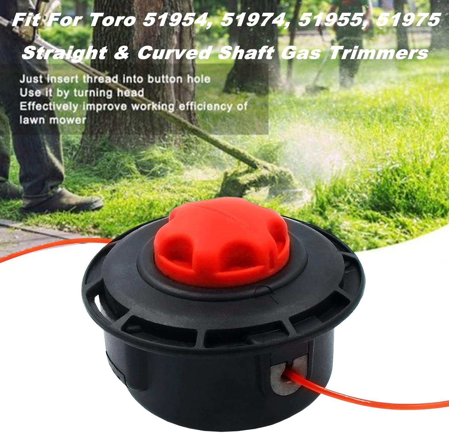 Kimsion 308923014 Reel Easy String Trimmer Head for Toro 51954, 51974, 51955, 51975 Straight & Curved Shaft Gas Trimmers