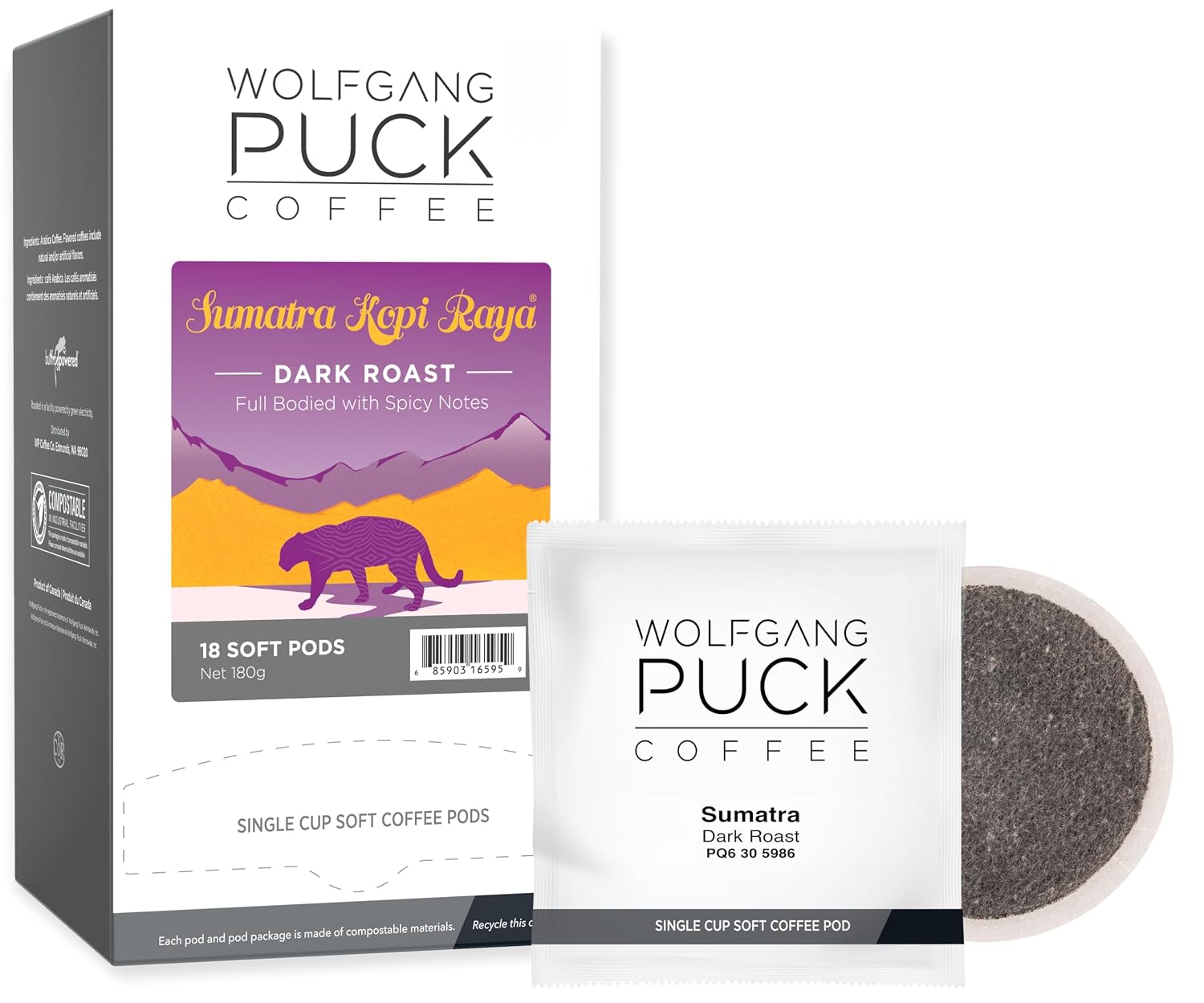 Wolfgang PuckCoffee, Caramel Cream, 9.5 Gram Soft Pods, 18 Count (Pack of 1)