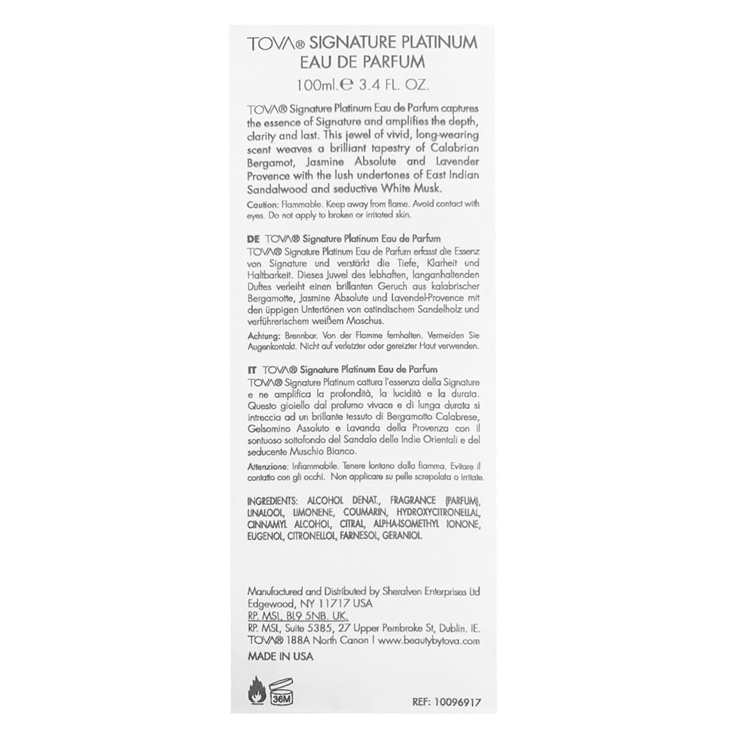Tova Signature Eau de Parfum – Classic Bergamot Jasmine Lavender Perfume for Women – Timeless Scent – USA-Made & Cruelty-Free – 3.4 fl oz