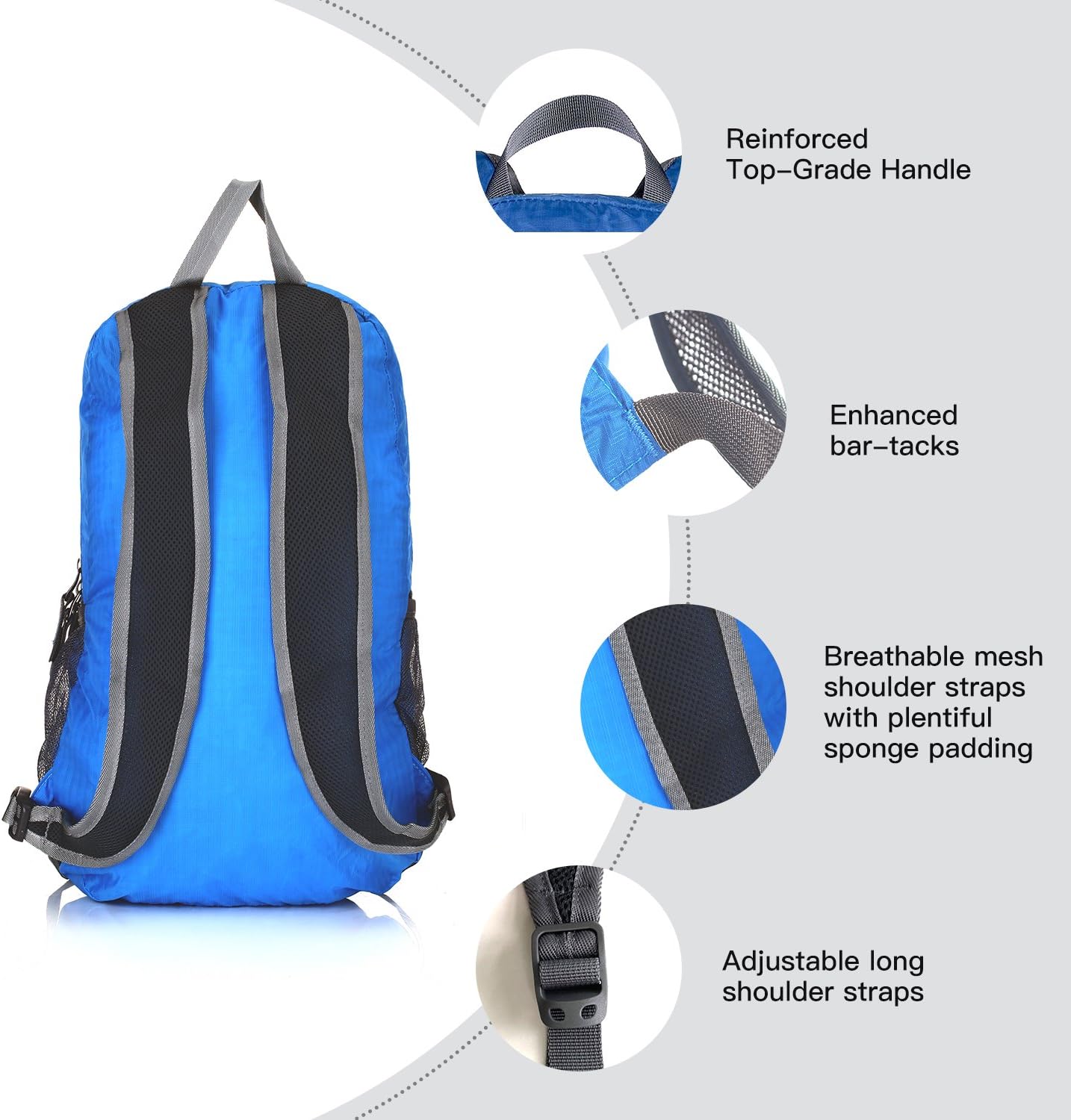 Packable Handy Lightweight Travel Hiking Backpack Daypack-Orange