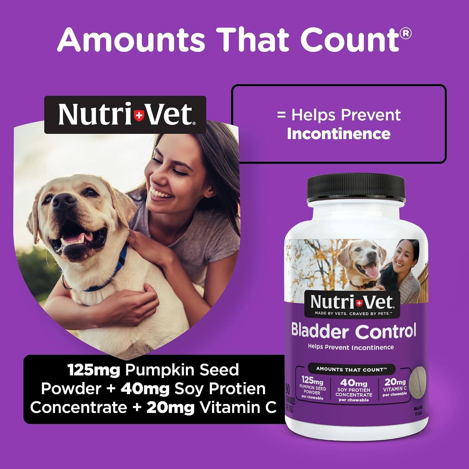 Nutri-Vet Bladder Control for Dogs, Dog Urinary Health Support, 90 Tablets | Dog Cranberry Supplement, Urinary Tract Support, Immune Support, Dog Bladder Health, Tablet Formula, Daily Wellness