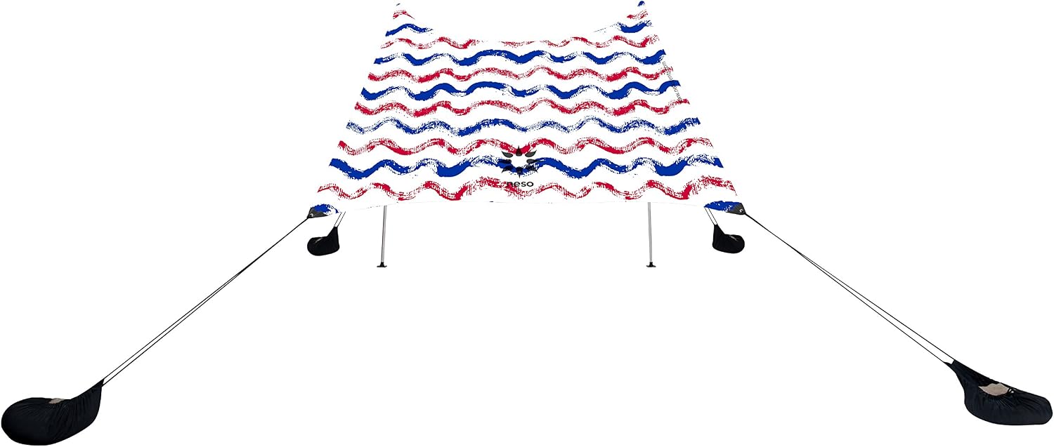 Neso Portable Beach Tent Sun Shelter with Sand Anchor - Lightweight Beach Shade Canopy - Easy Setup for Family Outings - Patented Reinforced Corners - UPF 50+ Sun Protection - 7 x 7ft - White