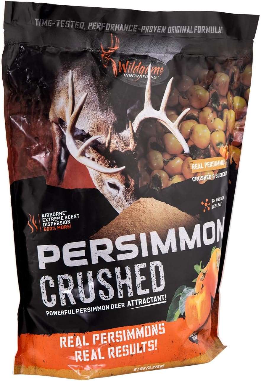 WILDGAME Innovations Persimmon Crushed Deer Attractant, 5lb Bag | Powerful Nutritious Long-Lasting Airborne Hunting Attractant with Real Persimmons
