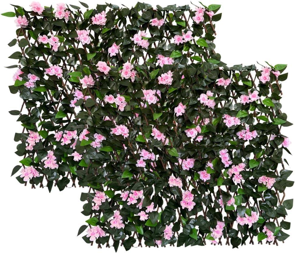Expandable Fence Privacy Screen for Balcony Patio Outdoor,Decorative Faux Ivy Fencing Panel,Artificial Hedges (Single Sided Leaves)……
