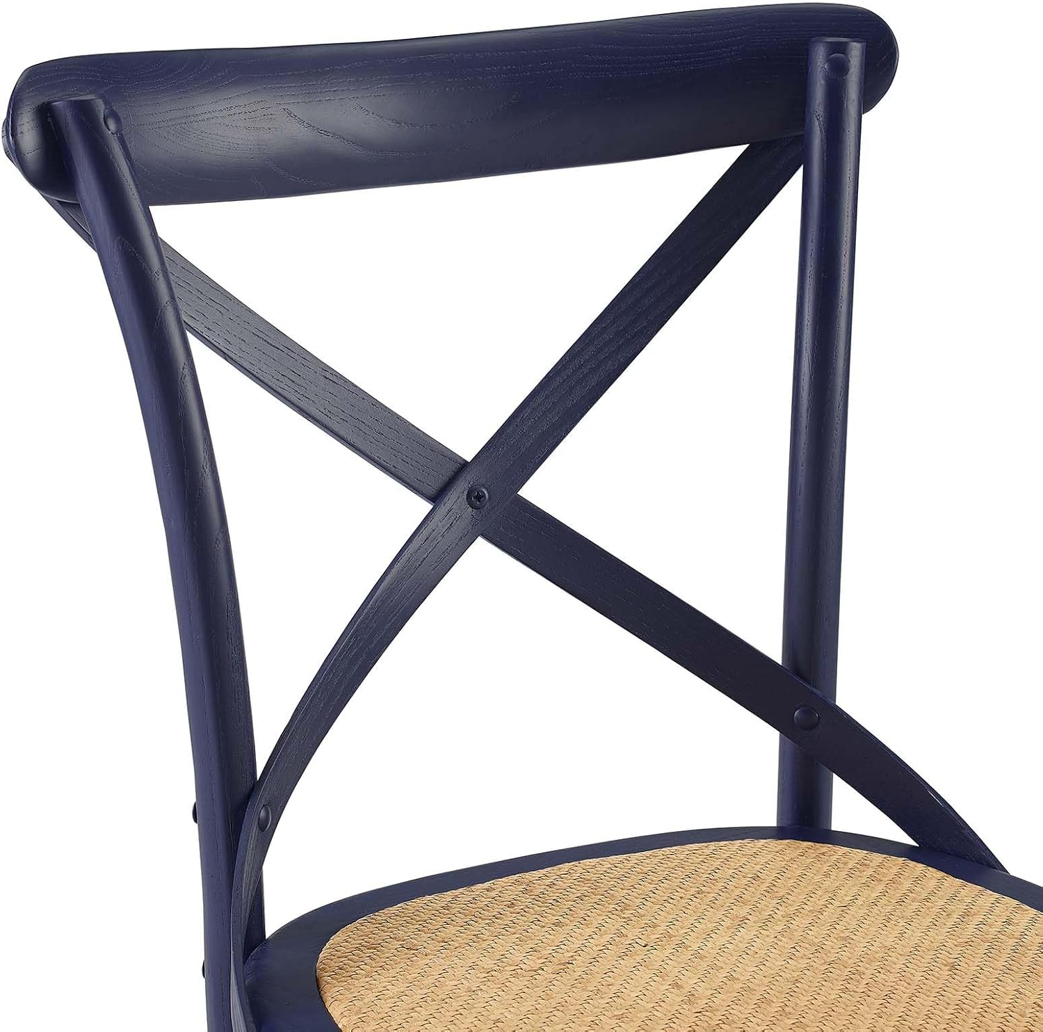 Modway Gear Rustic Modern Farmhouse Elm Wood Rattan Dining Chair in Gray