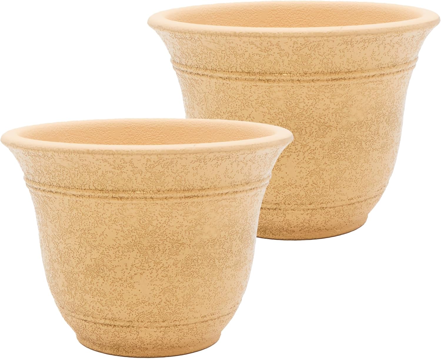 The HC Companies Sierra Round Self-Watering Pot - Lightweight Plastic Planter for Herbs & More - Durable Plant Pots for Indoor Plants & Outdoor Plants (13” Rustic Redstone, Pack of 1)