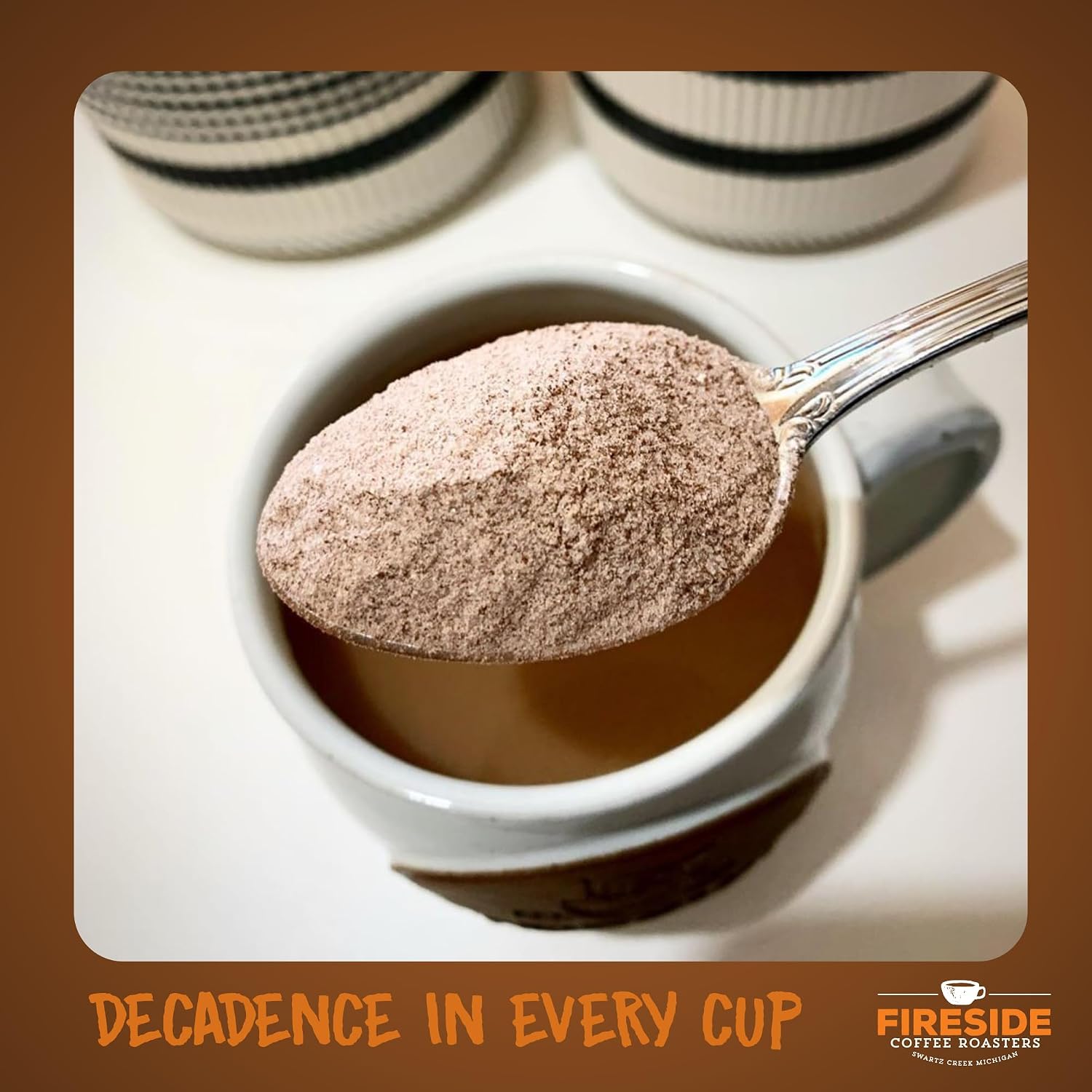 Fireside Coffee Irish Cream Cafe Mocha - Premium Instant Coffee Chocolate Blend - Versatile Caffeinated Drink Mix for Hot, Iced, Milkshake, and Mocha Frappe Mix, Only Add Water and Enjoy, 8 Ounces