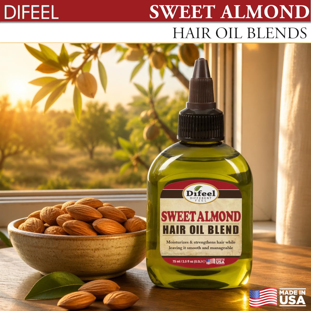 Difeel Peppermint Hair Oil Blend - Travel Size 2.5 ounce