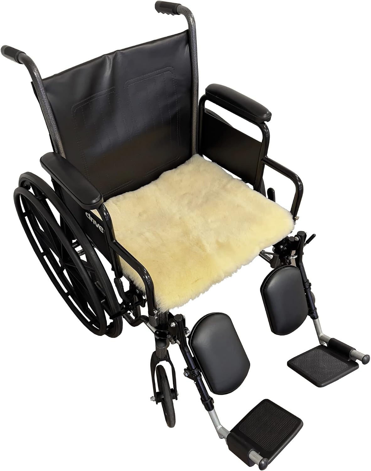 Sheepskin Ranch Natural Wool Wheelchair Seat Pad, Cushion for Tailbone, Sciatica, Skin Irritation, Discomfort & Back Pain Relief, Suitable as Office Chair, Wheelchair & Seat Cushion, Made in The USA