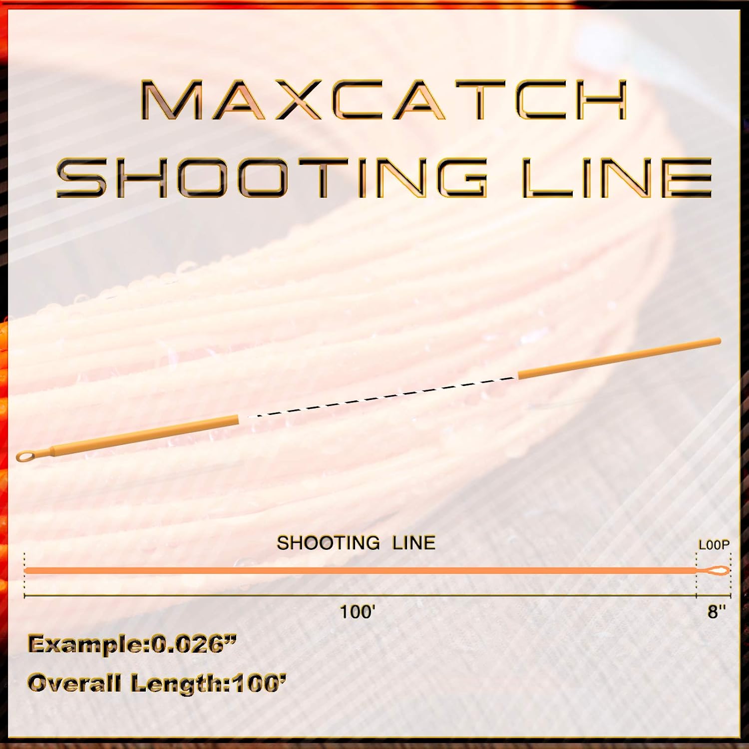 Maxcatch Fly Line Floating Shooting Line/Running Line with Front Loop, 20LB/30LB, .026’’ .032’’ .037’’ .042’’
