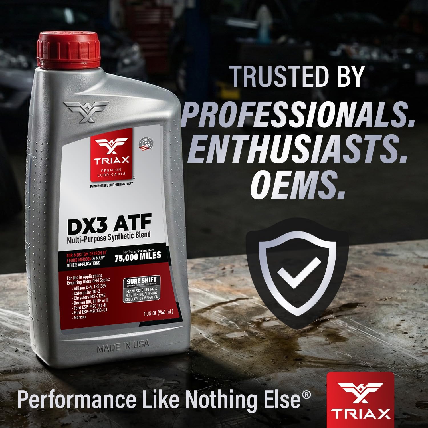 TRIAX DX3 ATF - Compatible with All GM Dexron III and Ford Mercon Applications- Multi-Purpose, Friction Optimized, High Mileage Automatic Transmission Fluid (5 Gallon)
