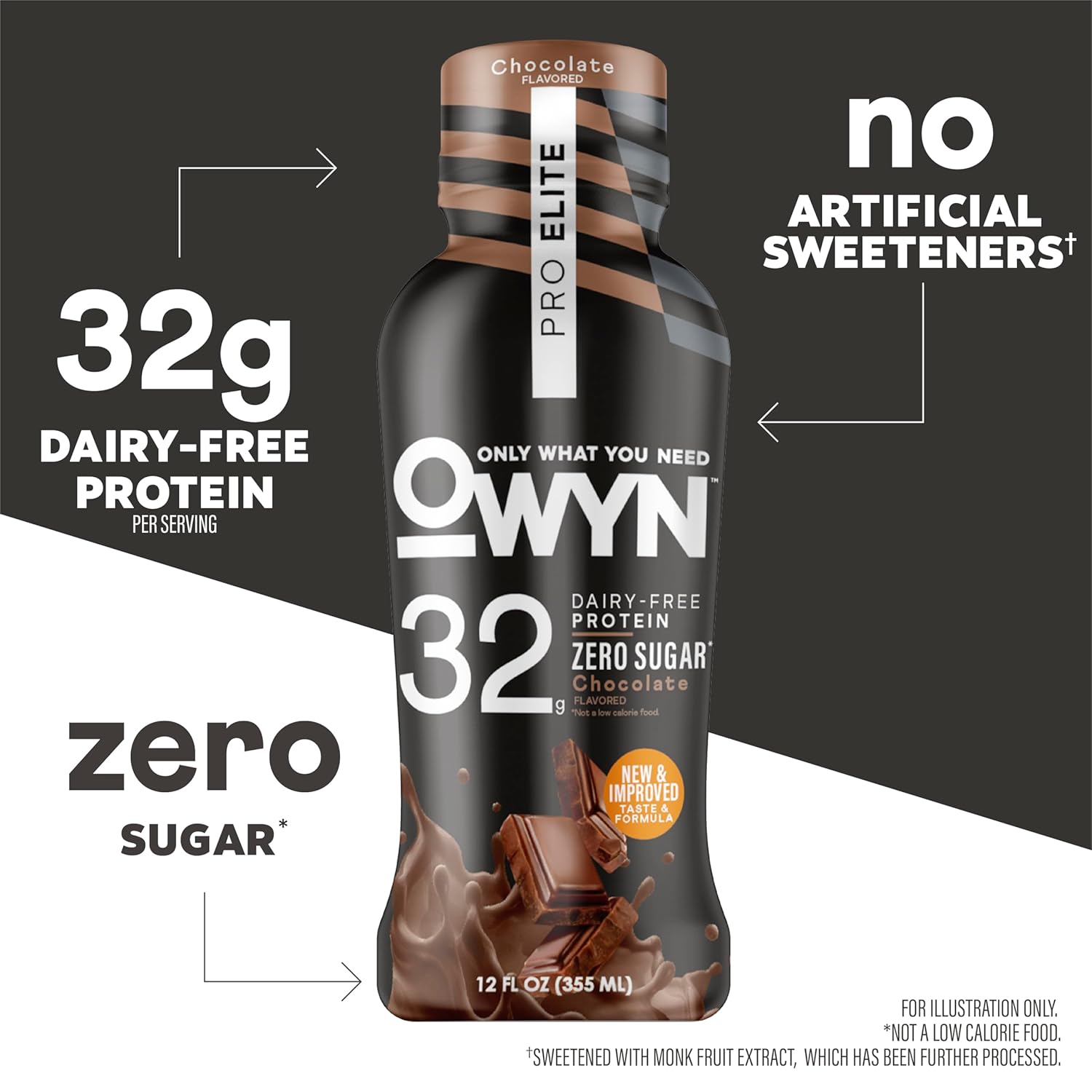 OWYN Only What You Need 32g Chocolate Flavored Protein Shake, 12 Ct