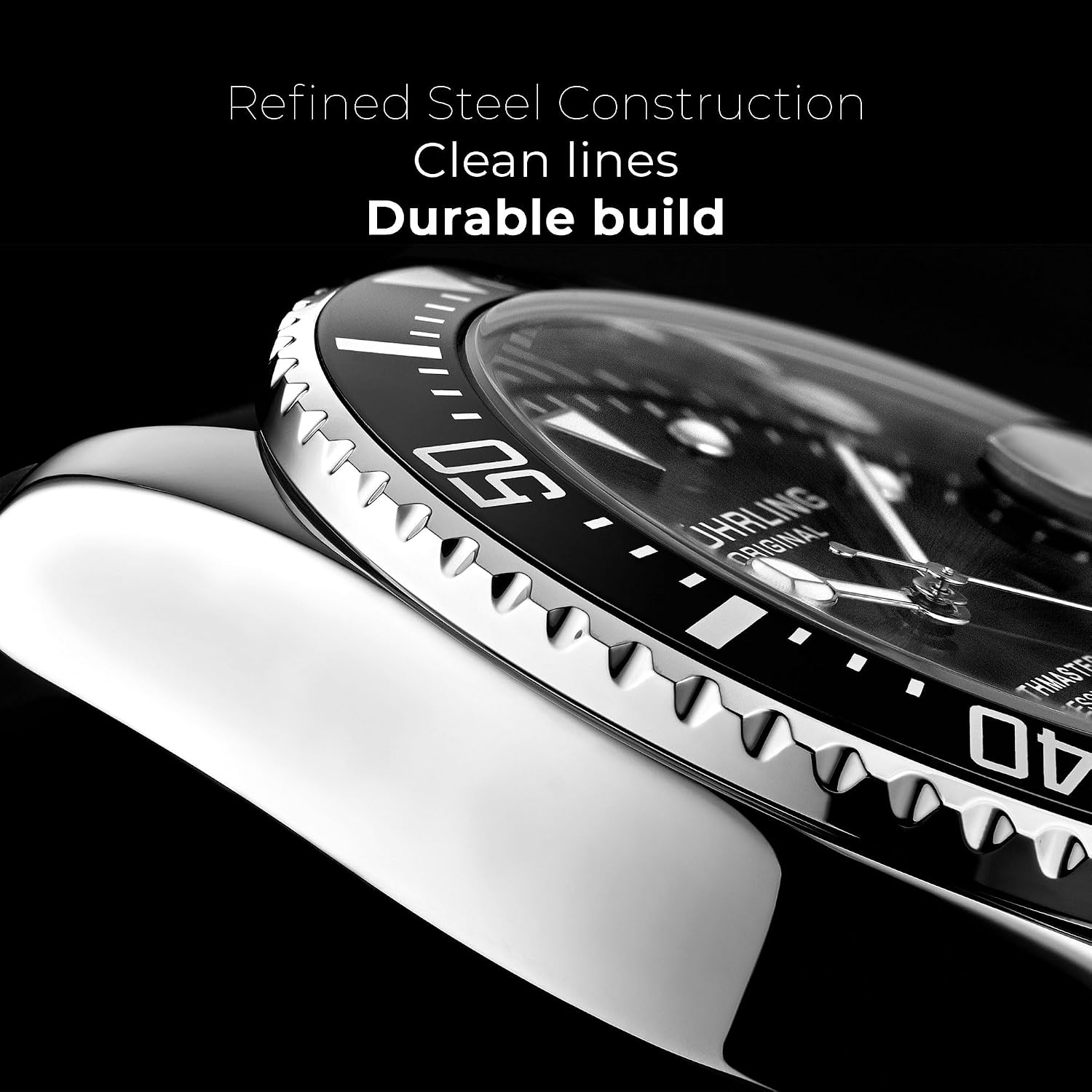 Stuhrling Original Men’s Dive Watch 42mm Stainless Steel, Japanese Quartz Mens Sport Watch, Rubber Strap, Water Resistant to 330 FT, Versatile and Comfort Fit