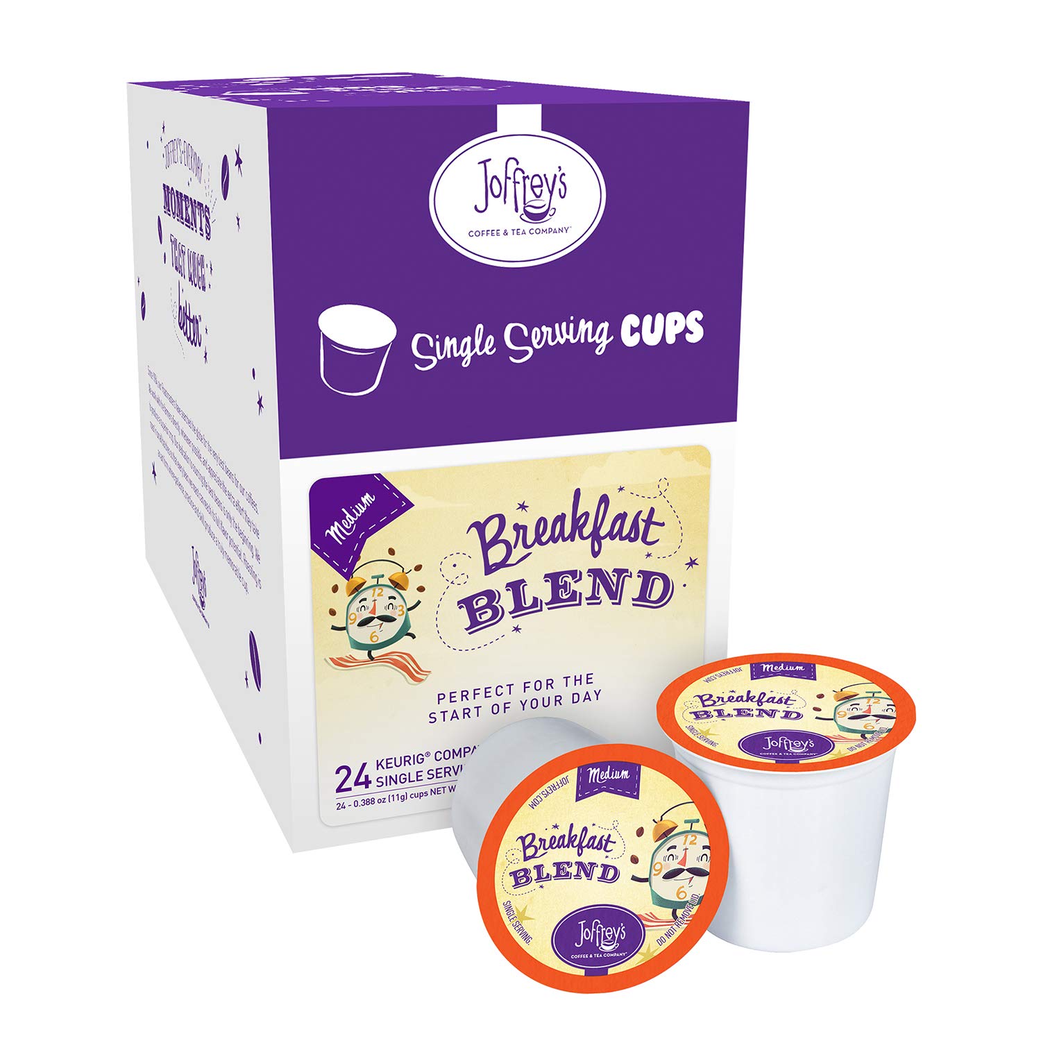 Joffrey's Coffee - Breakfast Blend, Artisan Medium Roast Arabica Coffee Beans, Smooth-Bodied Blend, Balanced Flavor & Aroma